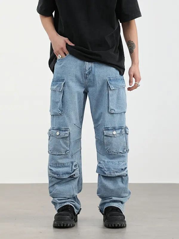 Vintage Hazuki x Kouda fade distressed baggy hiphop cargo jeans Size US 32 / EU 48 - 4 Thumbnail