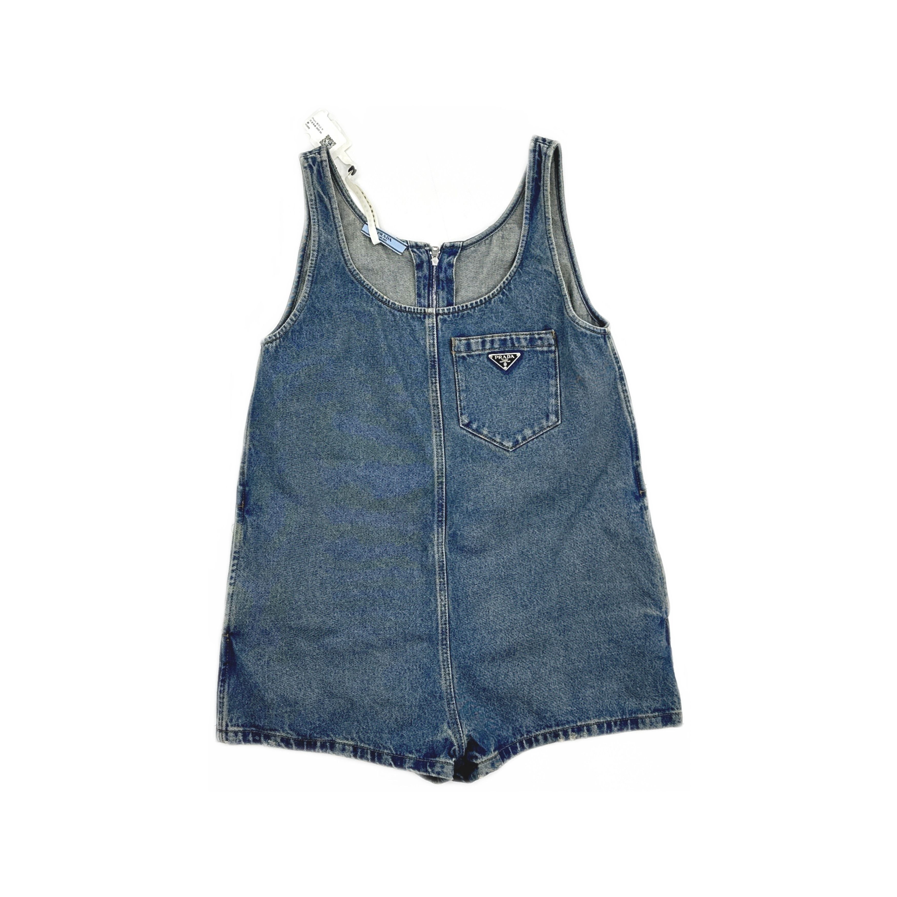 Prada Prada Logo Denim Romper Size 38 Size 26" / US 2 / IT 38 - 1 Thumbnail
