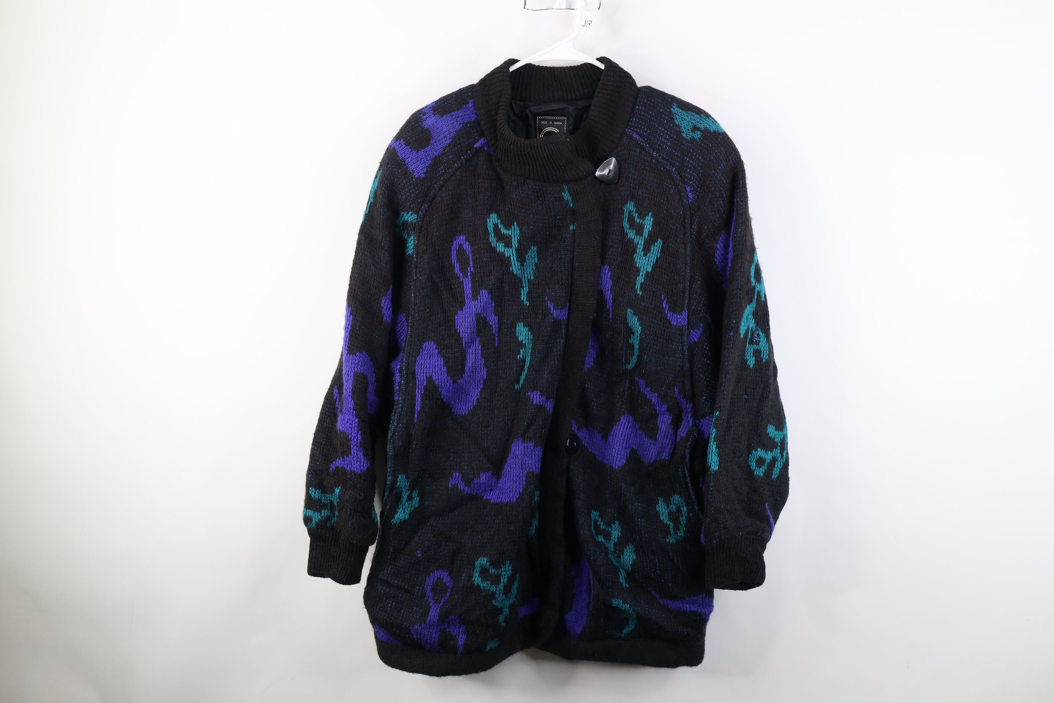 Vintage Vintage 80s 90s Streetwear Knit Sweater Jacket Swacket Size XXL / US 16-18 / IT 52-54 - 1 Thumbnail