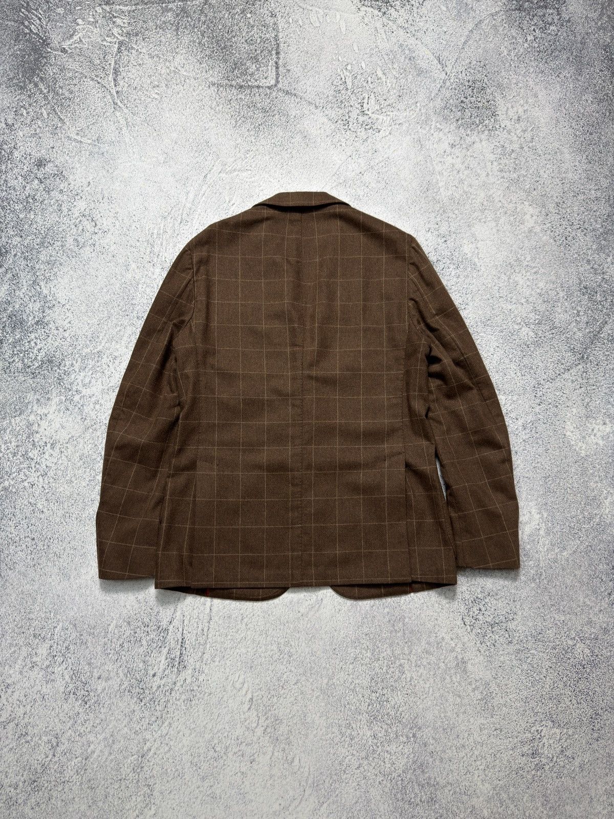 Eleventy Eleventy Brown Check Blazer Wool Cashmere Athletic Fit Sz 52 Size 52L - 14 Thumbnail