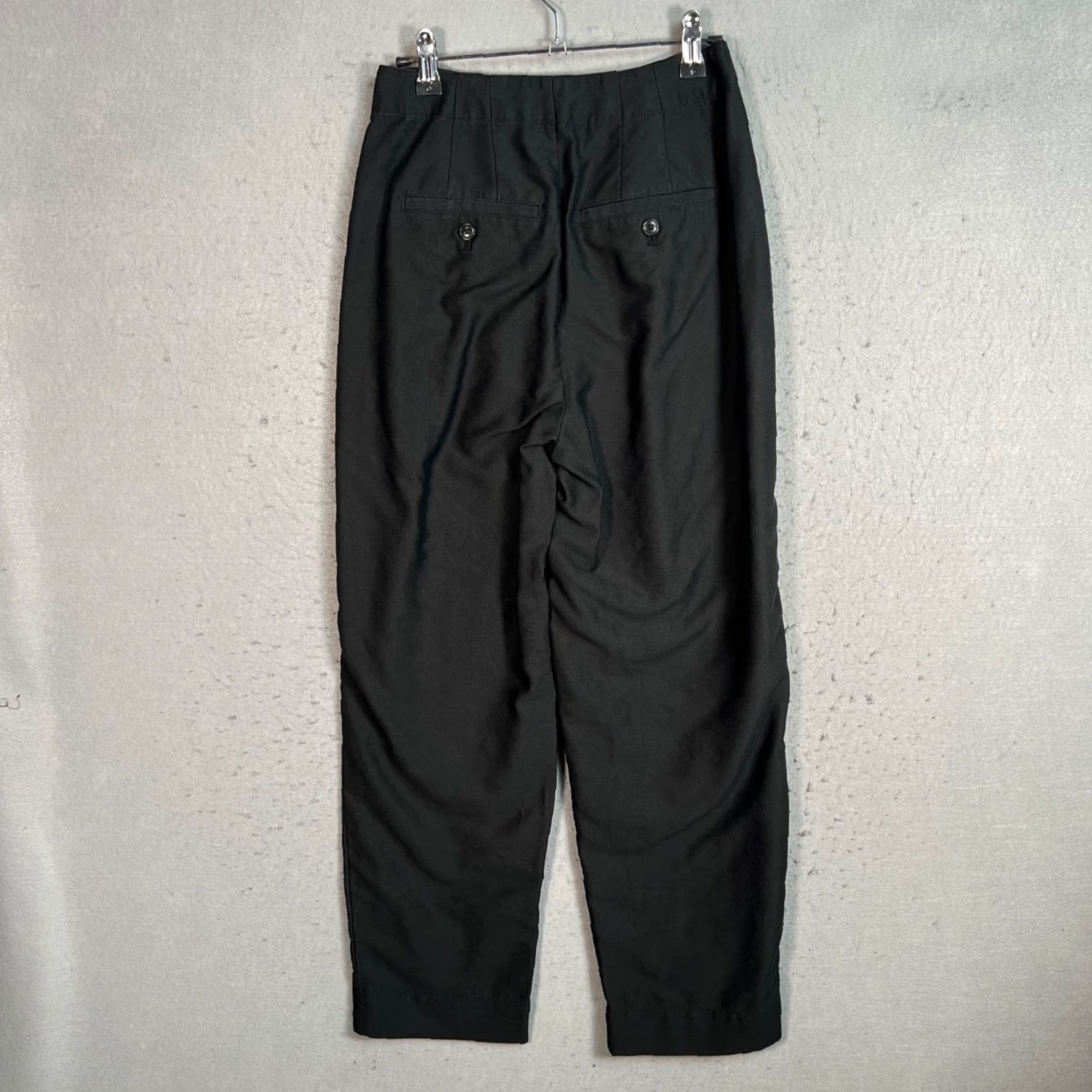 Madewell Madewell Pants Womens 00 Black High-Waisted Tapered Side Button Detail Dress Pants Size 24" / US 00 / IT 34 - 2 Thumbnail