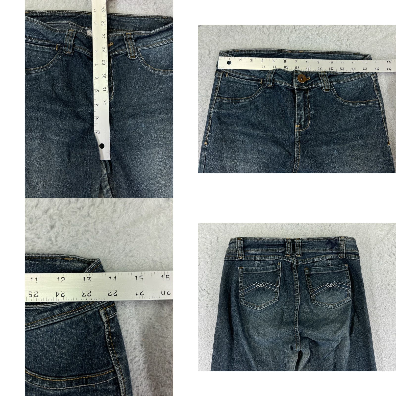 Vintage Xica Jeans Womens 9 Blue Denim Straight Leg Cotton Blend Mid Rise Stretch Pants/Jeans Size 30" / US 8 / IT 44 - 9 Thumbnail