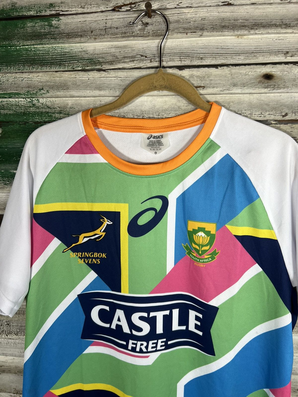 Asics SOUTH AFRICA SPRINGBOKS SEVENS MENS AWAY RUGBY JERSEY Size US XL / EU 56 / 4 - 3 Thumbnail