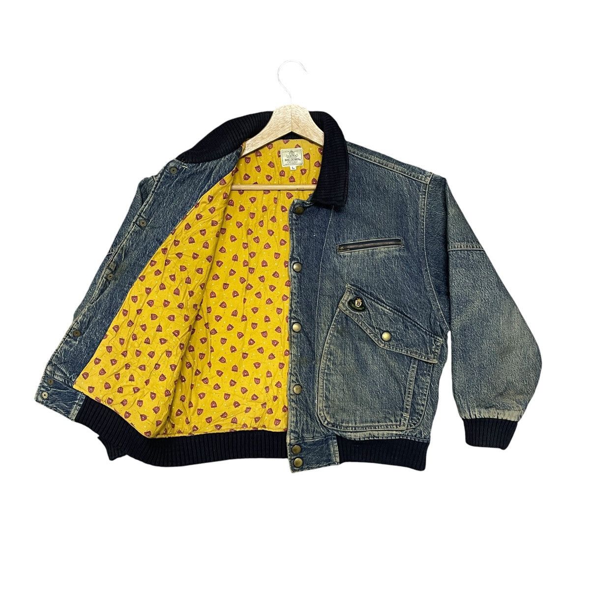 Big John Vintage 90s Big John Utility Denim Bomber Jacket Boxy Fit Size US L / EU 52-54 / 3 - 1 Thumbnail