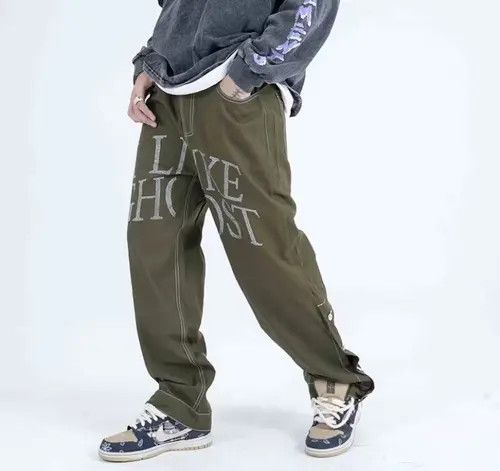 image of Vintage Streetwear Sweatpants in Green, Men's (Size 32)