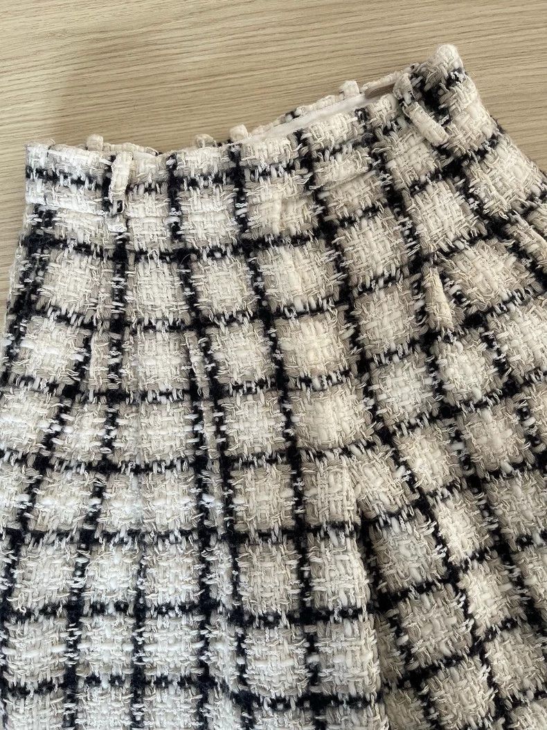 Chanel Chanel 19k thousand-bird check thick tweed wide-leg trouse Size 24" / US 00 / IT 34 - 4 Thumbnail