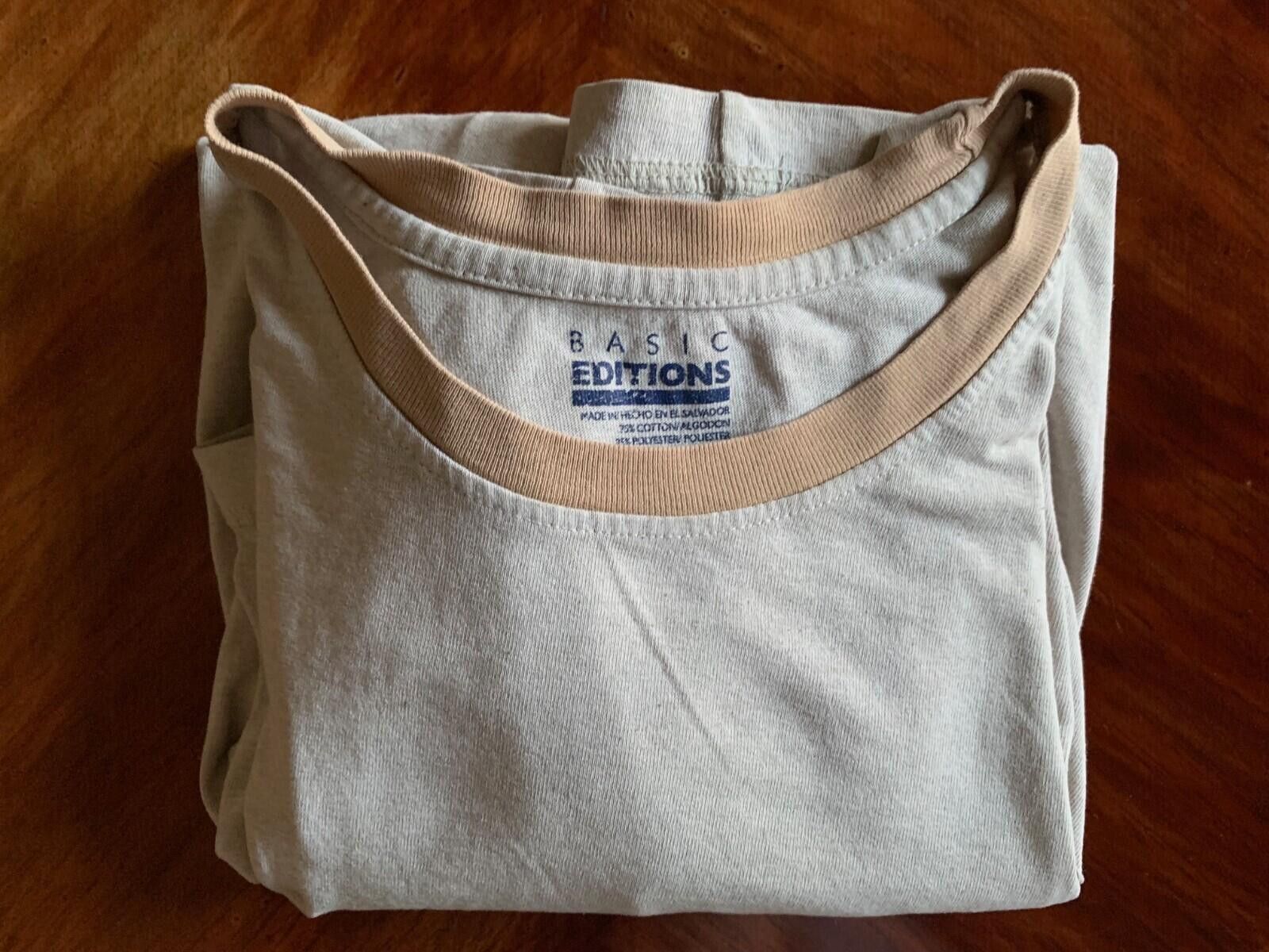 Basic Editions Men's Basic Editions 2XLT Tan Collar T-Shirt Size US XXL / EU 58 / 5 - 4 Thumbnail