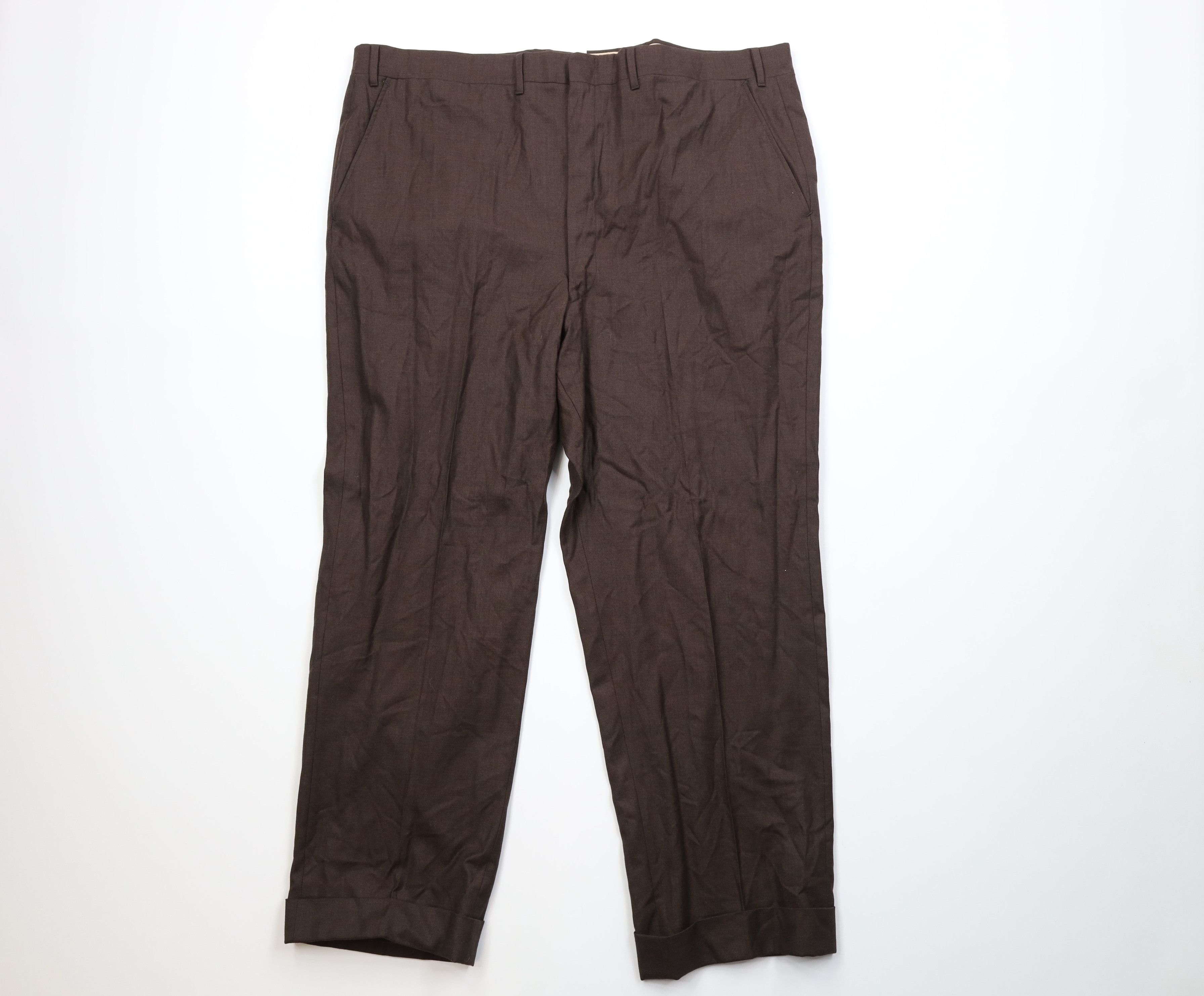 Vintage Vintage 60s 70s Streetwear Wide Leg Chino Pants Brown USA Size US 42 / EU 58 - 1 Thumbnail