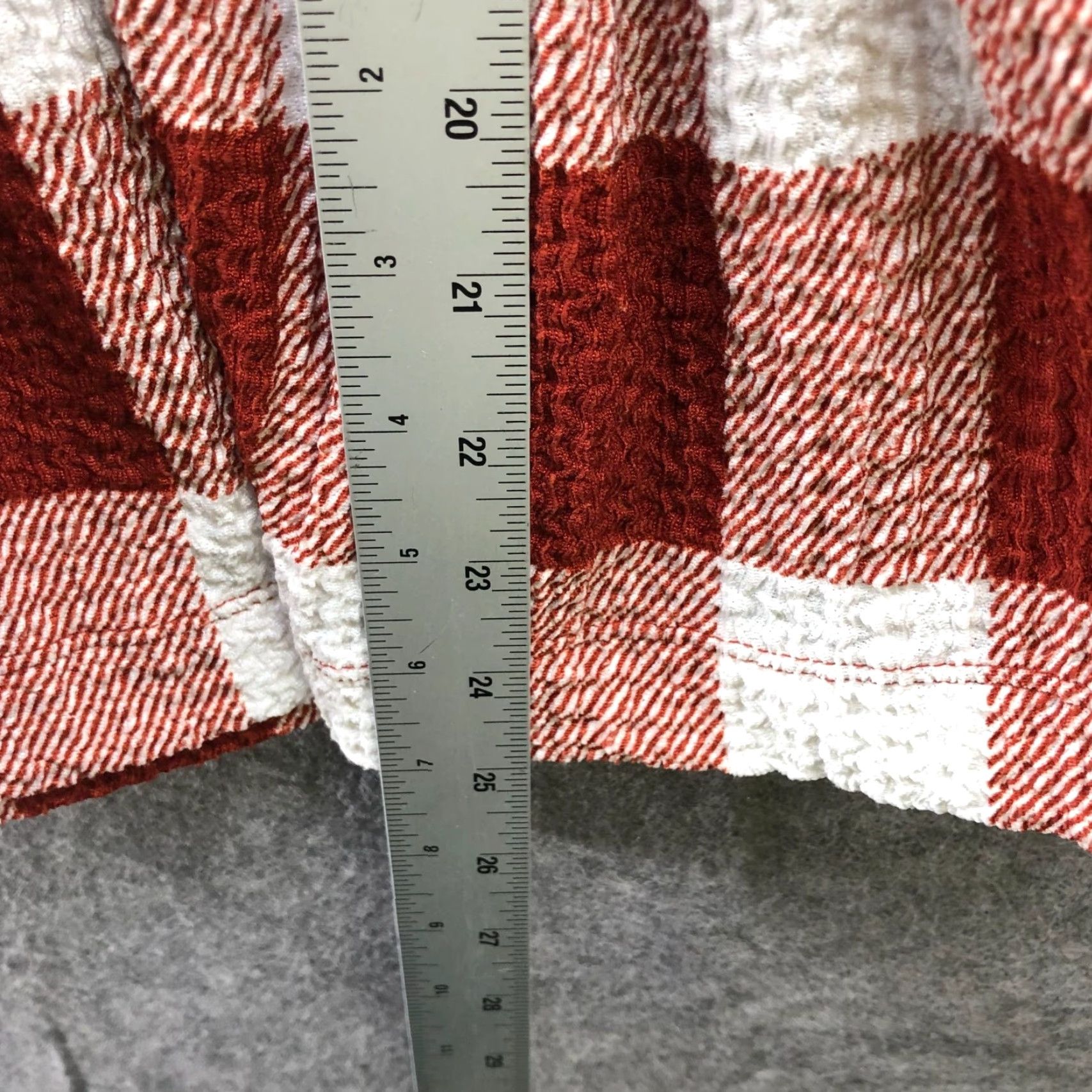 Loft Loft Smocked Cami Womens XL Peplum Rust Brown Plaid Stretch Camisole Tank Shirt Bohemian Casual Knit Polyester Size XL / US 12-14 / IT 48-50 - 7 Thumbnail