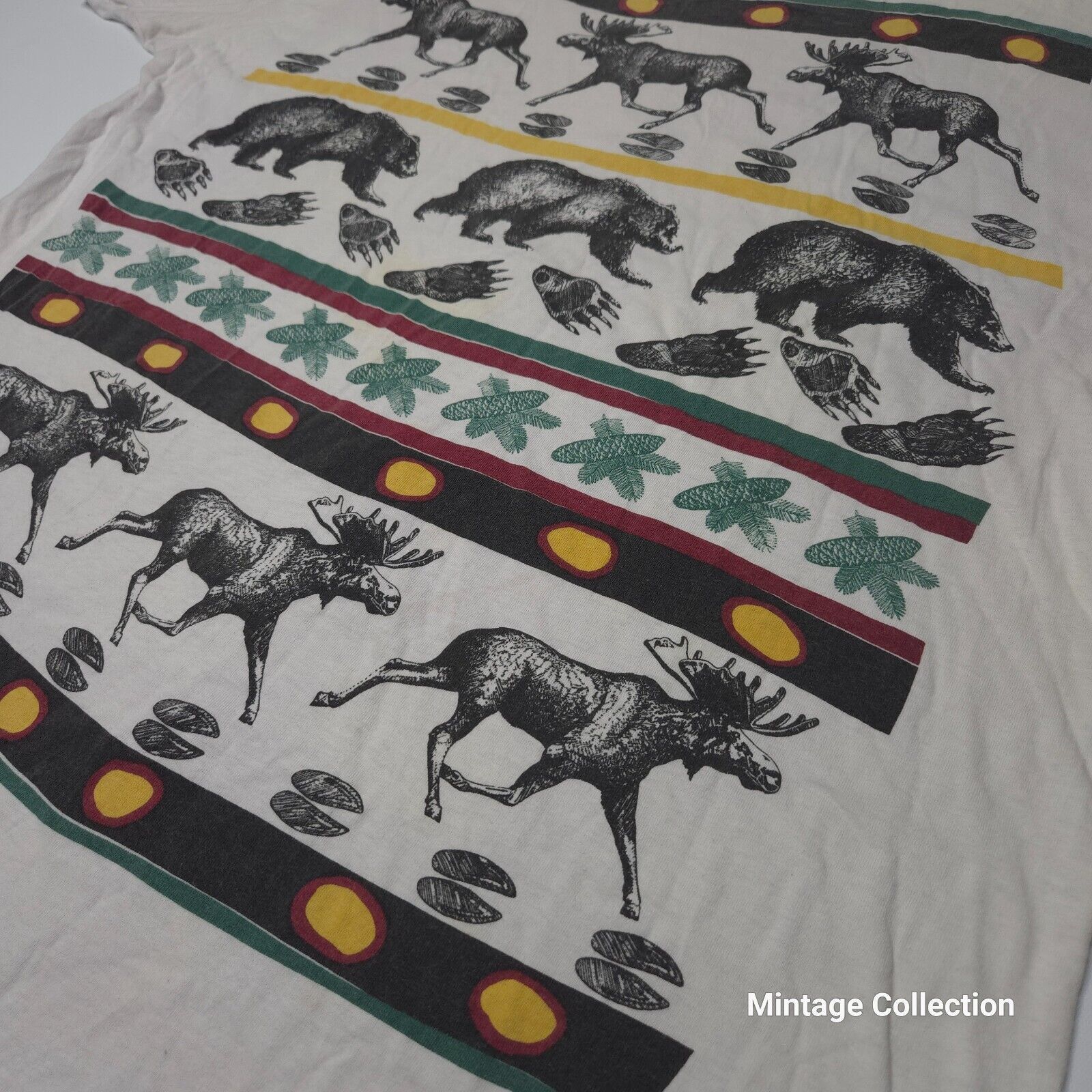 Other VINTAGE MICHIGAN RAG Co. MOOSE BEAR PINE CONE TEE SHIRT Size US L / EU 52-54 / 3 - 4 Thumbnail