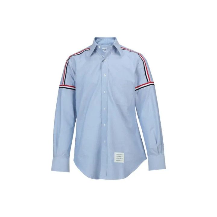 Thom Browne Thom Browne Blue Long Sleeve Shirt for Men 0079 Size US L / EU 52-54 / 3 - 1 Thumbnail