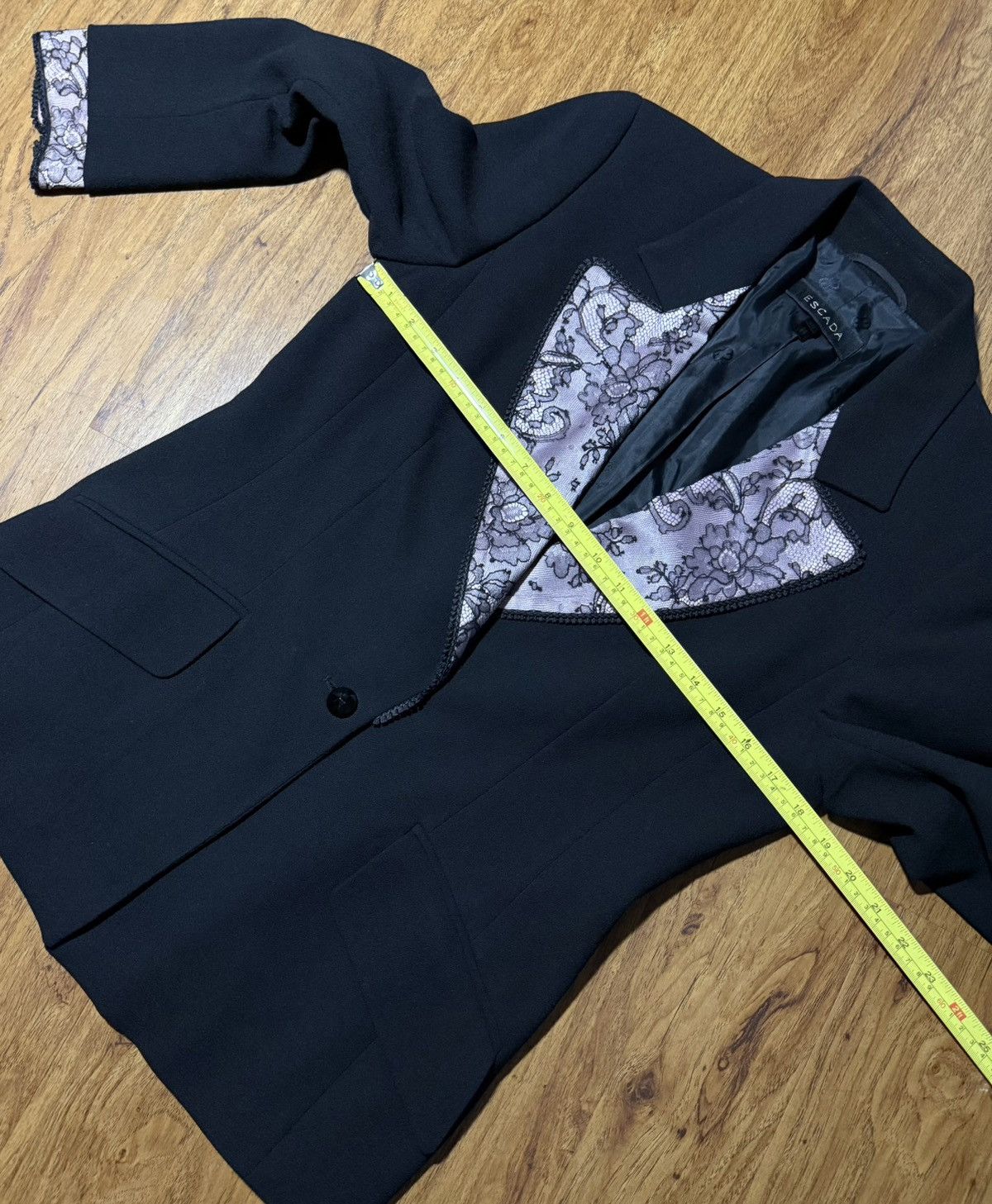 Escada Vintage ESCADA Blazer Jacket Wool Black Lingerie 40 Size M / US 6-8 / IT 42-44 - 8 Thumbnail