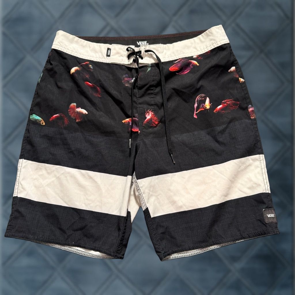 Vans VANS Board Shorts Mens 30 Swim Trunks Off The Wall Floral Modern Drawstring 8" Multicolor Polyester Quick Dry Pockets Surfing Men's 30 Floral 8" Size US 30 / EU 46 - 1 Thumbnail