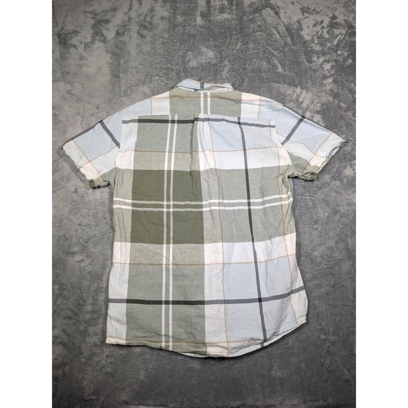 Barbour Barbour Shirt Mens Large Green Plaid Short Sleeve Button Down Linen Blend Size US L / EU 52-54 / 3 - 7 Thumbnail