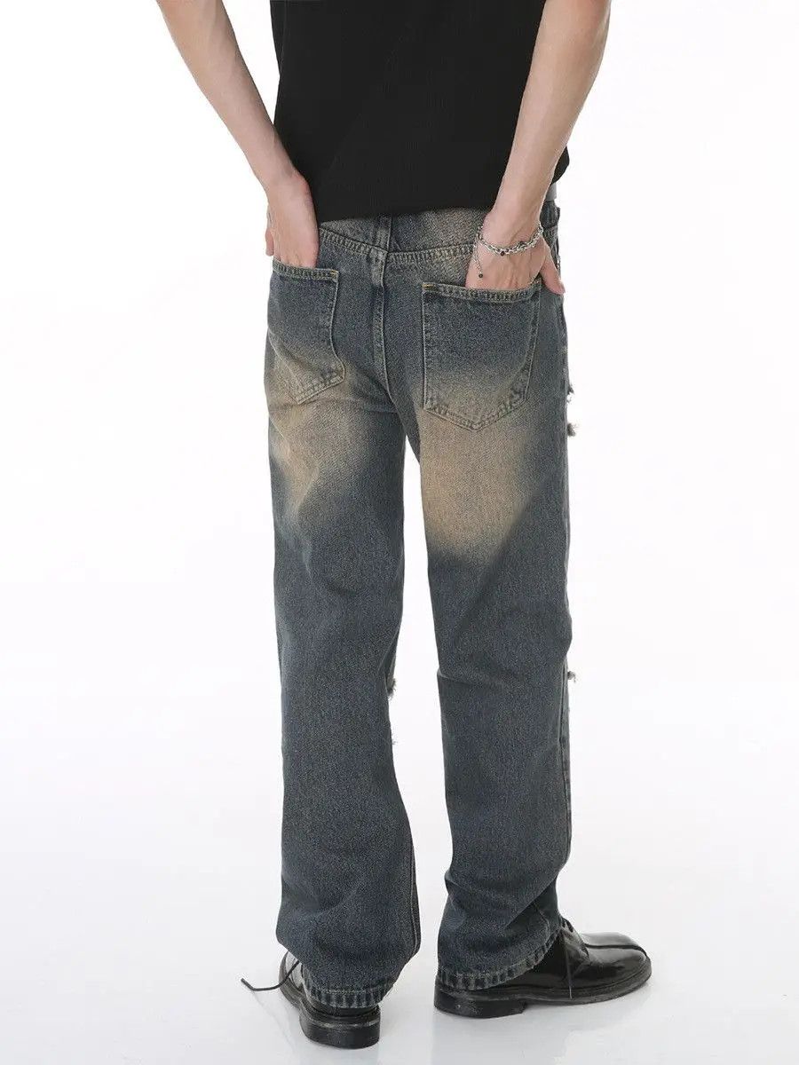 Japanese Brand Retro straight leg hip-hop ripped jeans Size US 32 / EU 48 - 5 Thumbnail