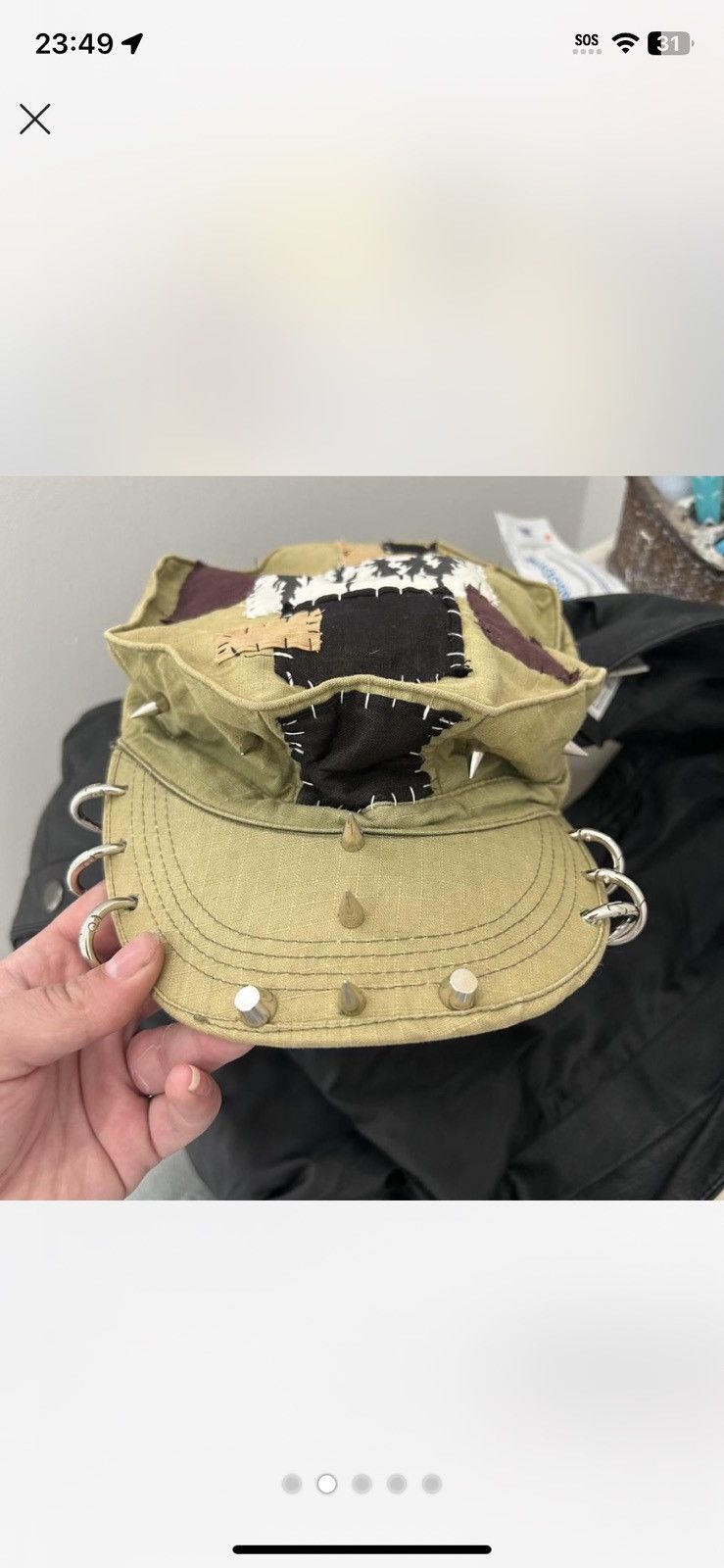 Handmade Khaki industrial alt patchwork cap Size ONE SIZE - 2 Thumbnail
