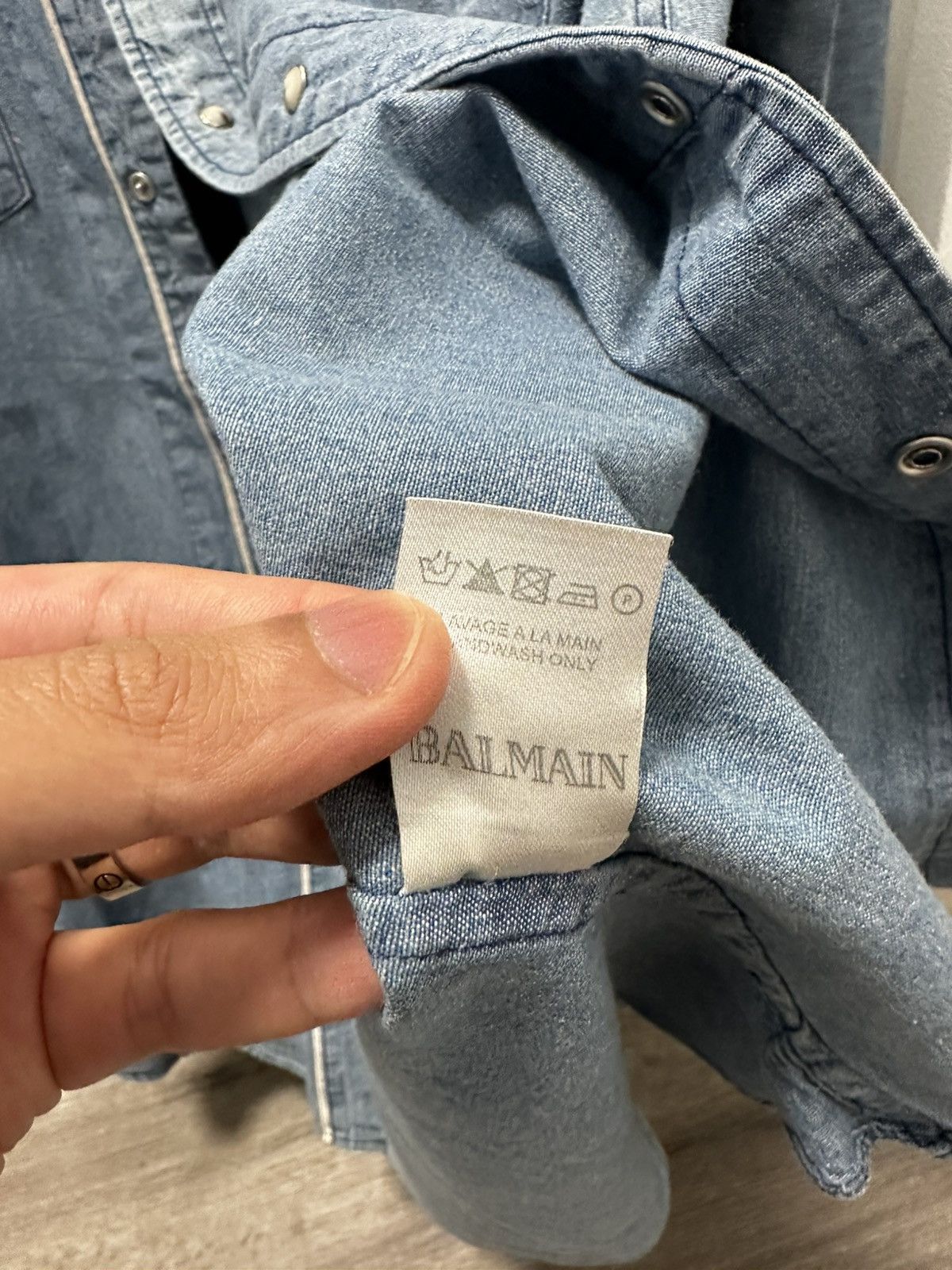 Balmain BALMAIN 2011 Denim Shirt Circle Size M DECARNIN Size US M / EU 48-50 / 2 - 6 Thumbnail