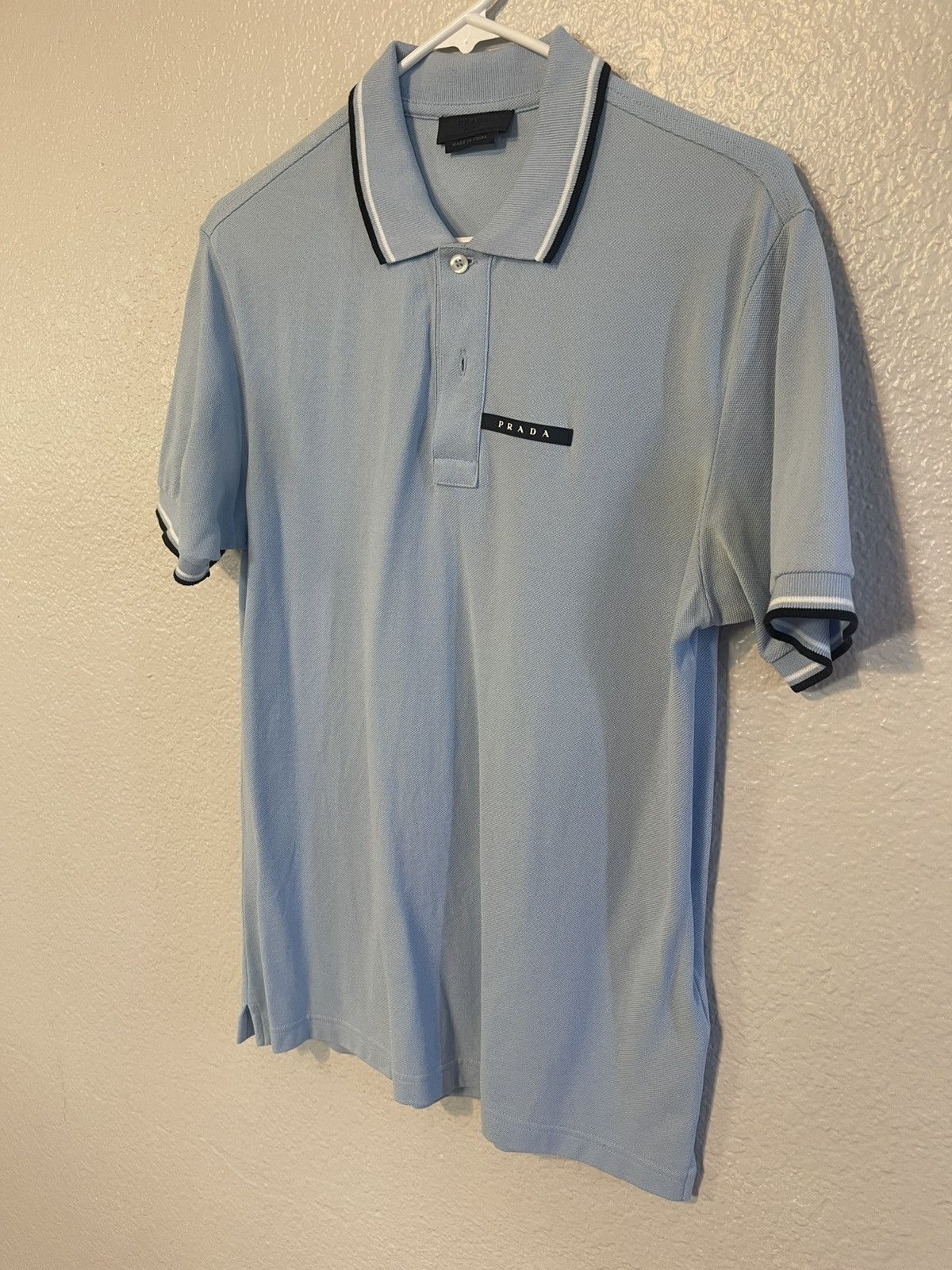 Prada PRADA • Collared polo in blue Size US S / EU 44-46 / 1 - 4 Thumbnail