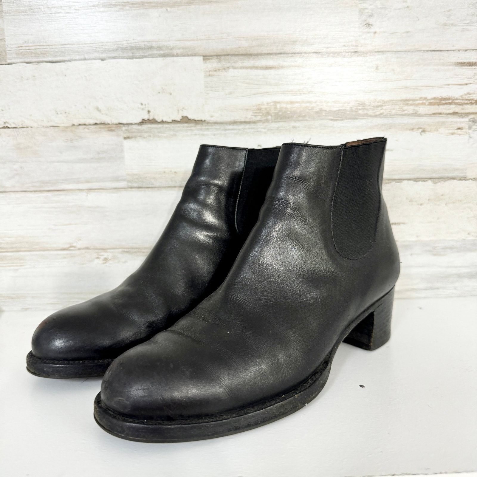 Other Fatta A Mano Leather Stretch Side Round Toe Ankle Booties 36 Size US 6 / IT 36 - 1 Thumbnail
