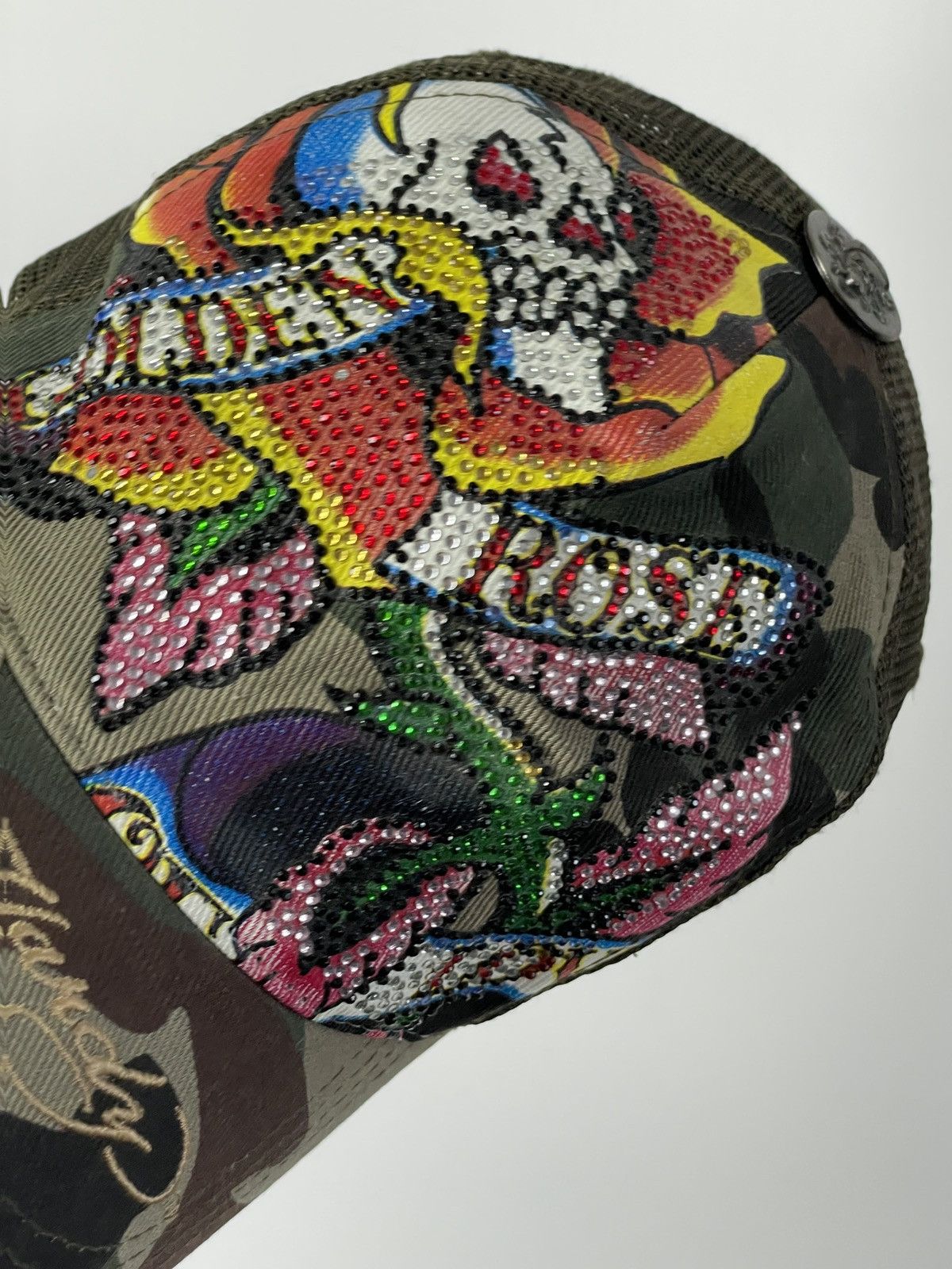 Ed Hardy × Vintage 🔥RARE🔥 Ed Hardy Camo Trucker Vintage Size ONE SIZE - 6 Thumbnail