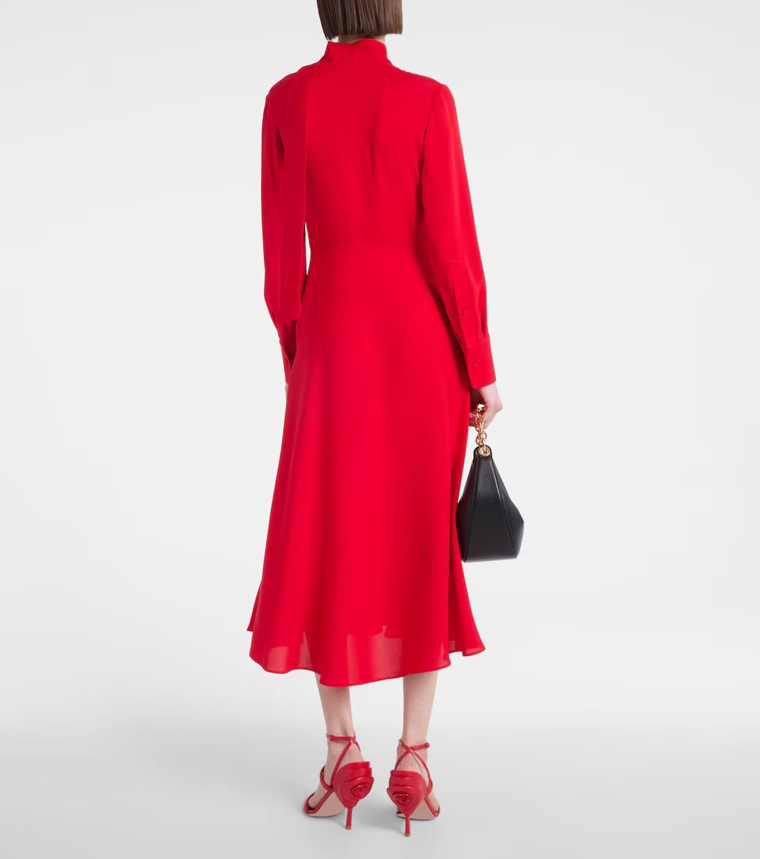 Valentino o1y0226 Midi Dress in Red Size S / US 4 / IT 40 - 3 Thumbnail