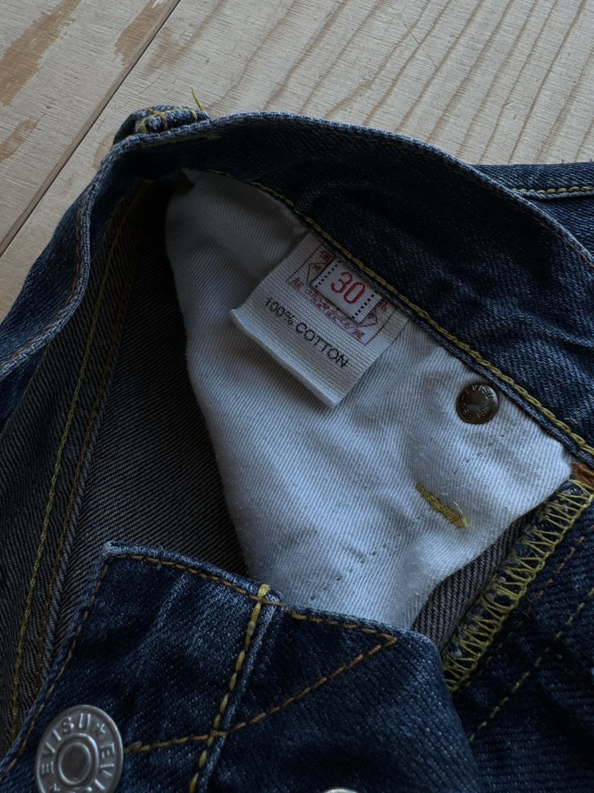 Vintage evisu white seagull selvedge denim jeans