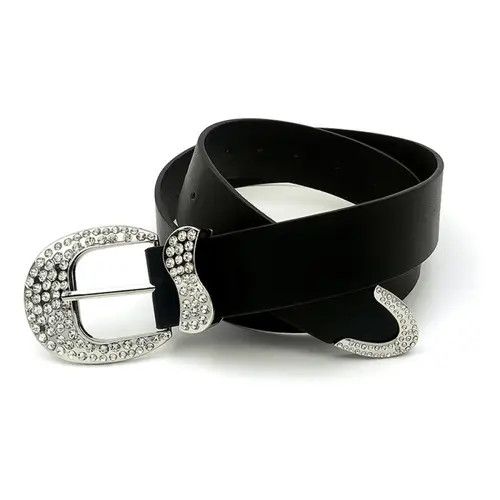 Other Black Rhinestone Buckle Belt Size ONE SIZE - 1 Thumbnail