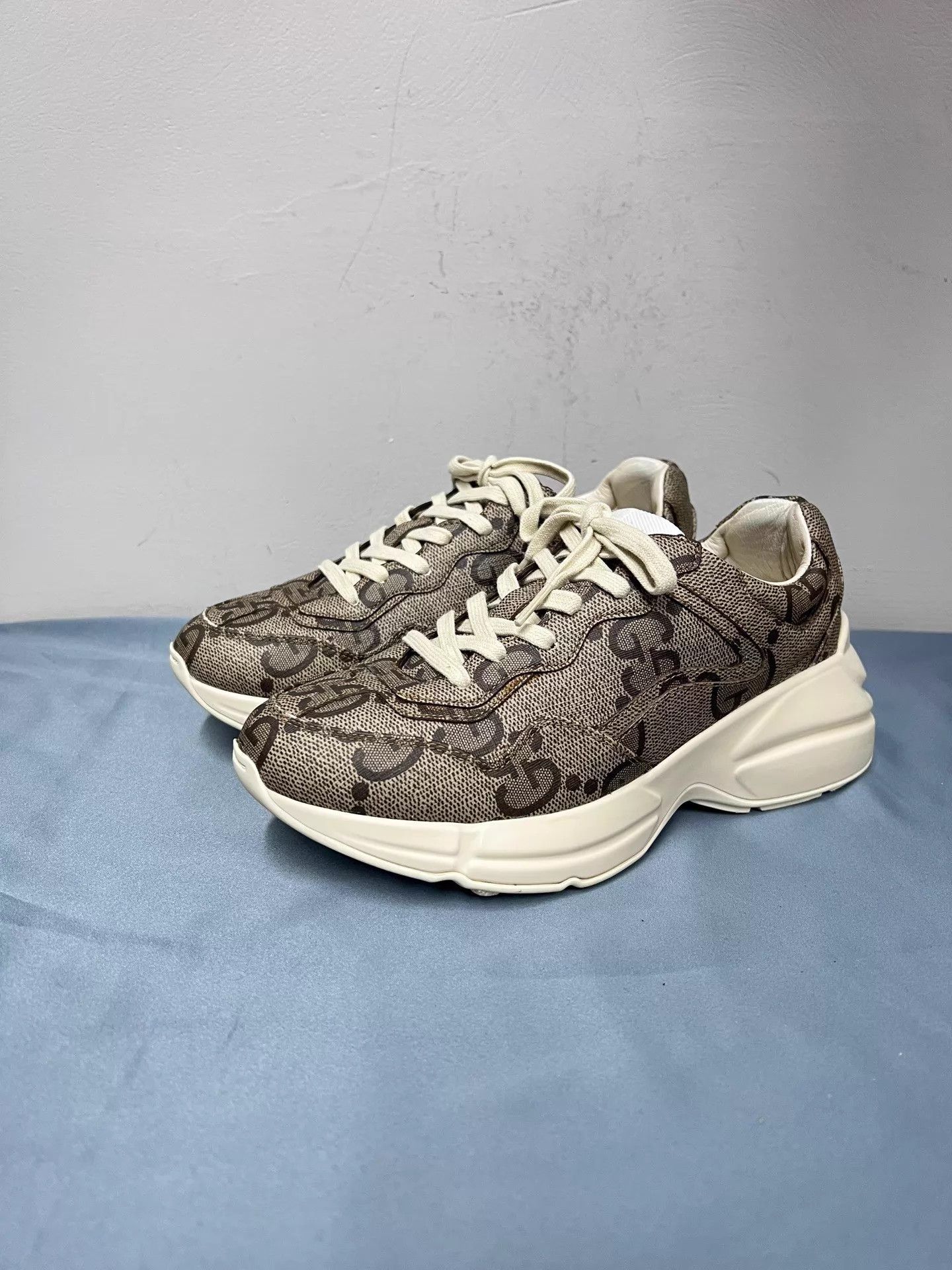 Gucci Gucci Rhyton 100th Anniv GG Monogram Sneaker 37.5 Near Mint Size US 7 / IT 37 - 1 Thumbnail