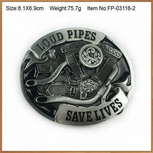 Other ' LOUD PIPES ' motor engine belt buckle Size ONE SIZE - 4 Thumbnail