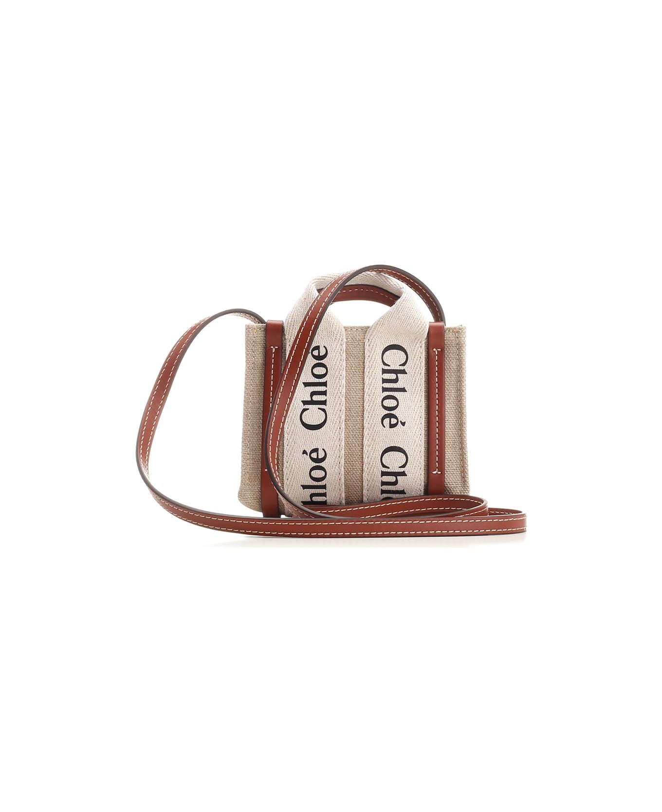 Chloe o1loc1c10226 Size: OS / Nano Woody Bag in White/Brown Size ONE SIZE - 3 Thumbnail