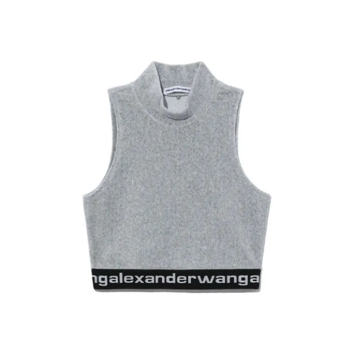 Alexander Wang Alexander Wang Gray Logo Cropped Vest 0079 Size S / US 4 / IT 40 - 1 Thumbnail