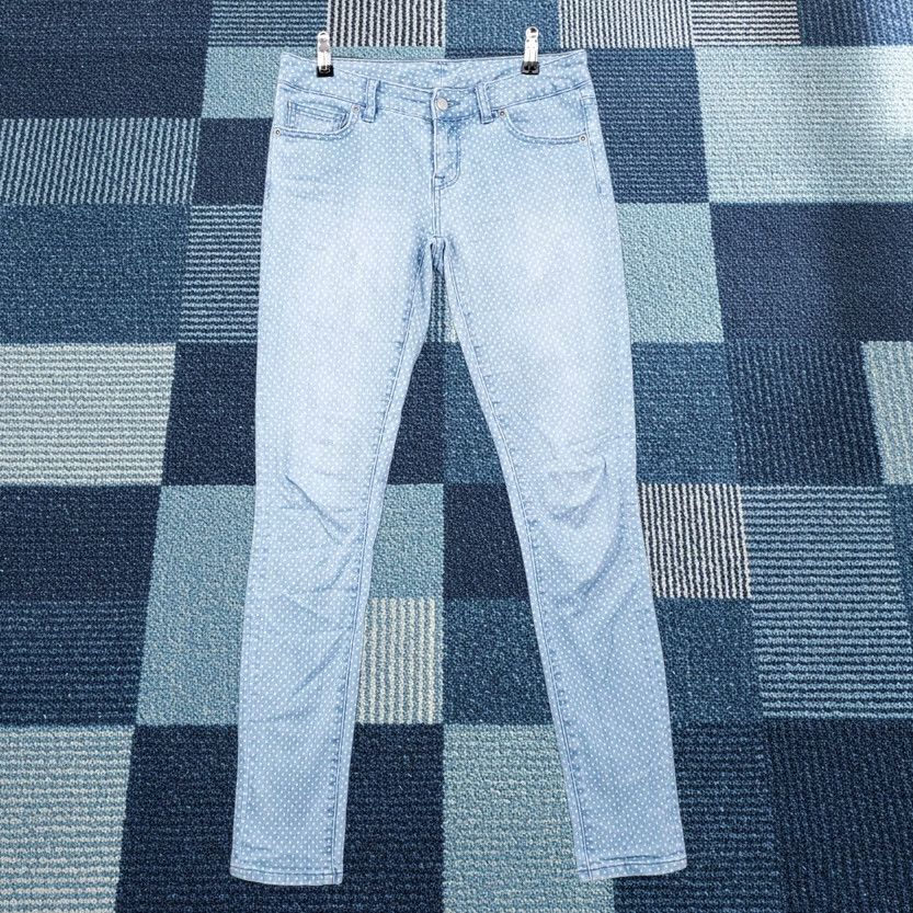 Vintage The Limited Jeans Womens 2 Blue Skinny Low Rise Light Wash Polka Dots Zip Fly Size 26" / US 2 / IT 38 - 1 Thumbnail