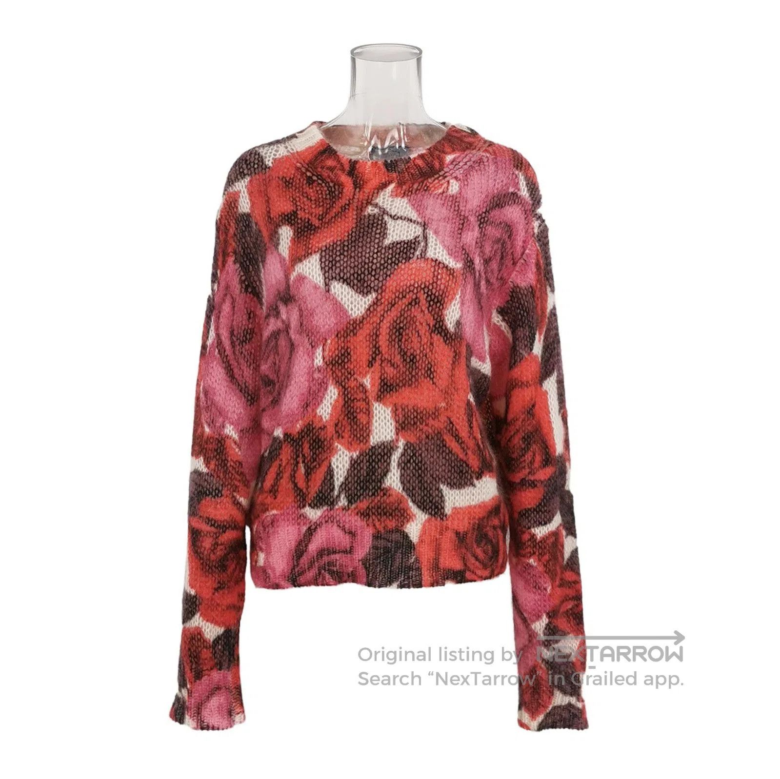 Prada Prada Floral Knit Long Sleeve Sweater . Size L / US 10 / IT 46 - 1 Thumbnail