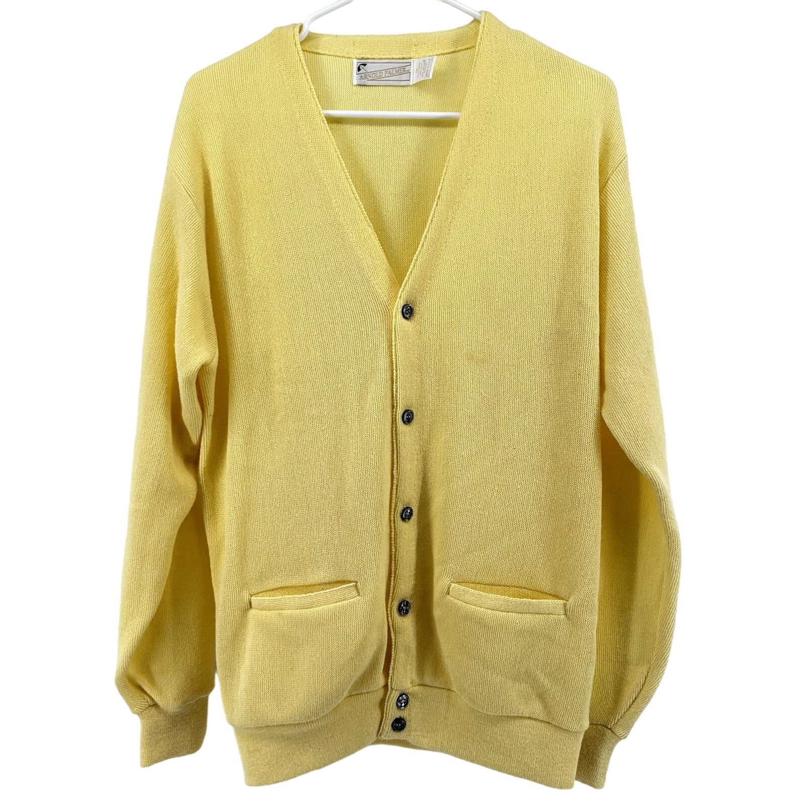 VTG Arnold Palmer Cardigan 70s Button Up Sweater Pockets M