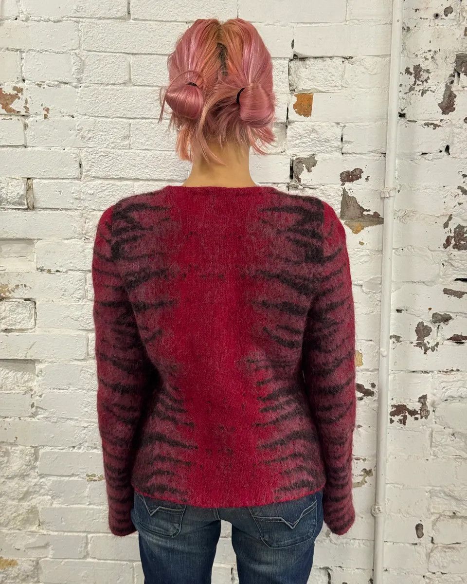 Roberto Cavalli 2000s Roberto Cavalli Red Devil Zebra Cardigan Size M / US 6-8 / IT 42-44 - 3 Thumbnail