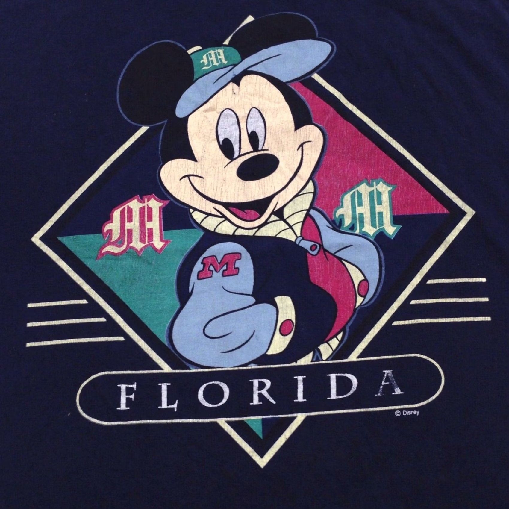 Disney VINTAGE Mickey Mouse Walt Disney T Shirt 90s Cartoon Hip Hop Blue L Mens Size US L / EU 52-54 / 3 - 3 Thumbnail