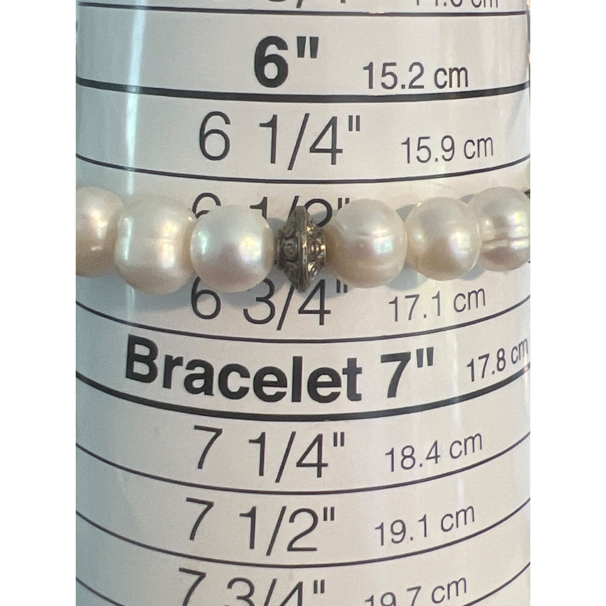 Other Vintage Freshwater Pearl Silver Tone Stretch Bracelet Stack Size ONE SIZE - 4 Thumbnail