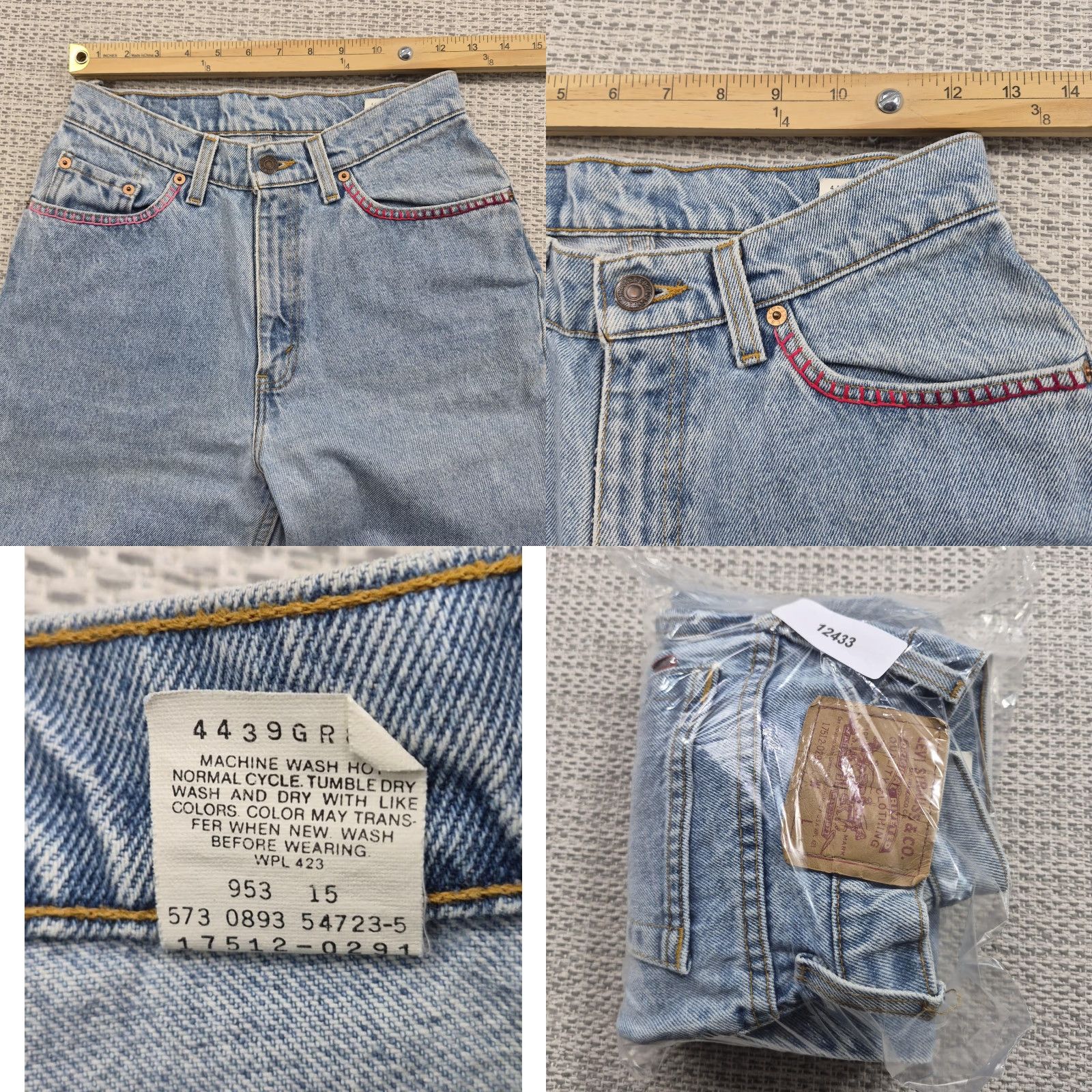 Levi's VINTAGE Levi's Jeans Juniors 9 High Rise Tapered Heart 90s USA Made 17512-0291 Women Size 30" / US 8 / IT 44 - 9 Thumbnail