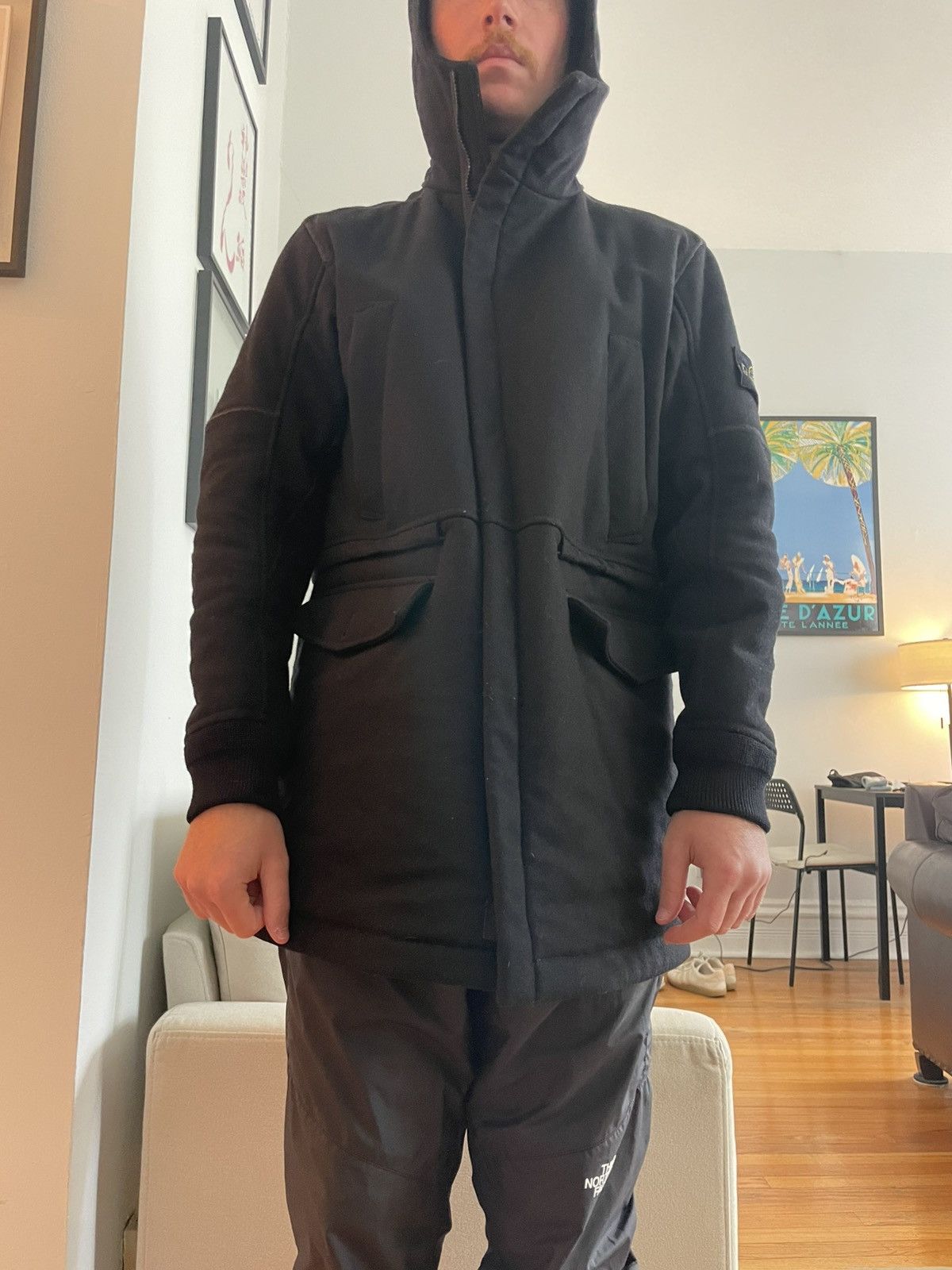 Stone Island Stone island Panno R 4L stretch Mid Length Jacket with hood Size US L / EU 52-54 / 3 - 5 Thumbnail
