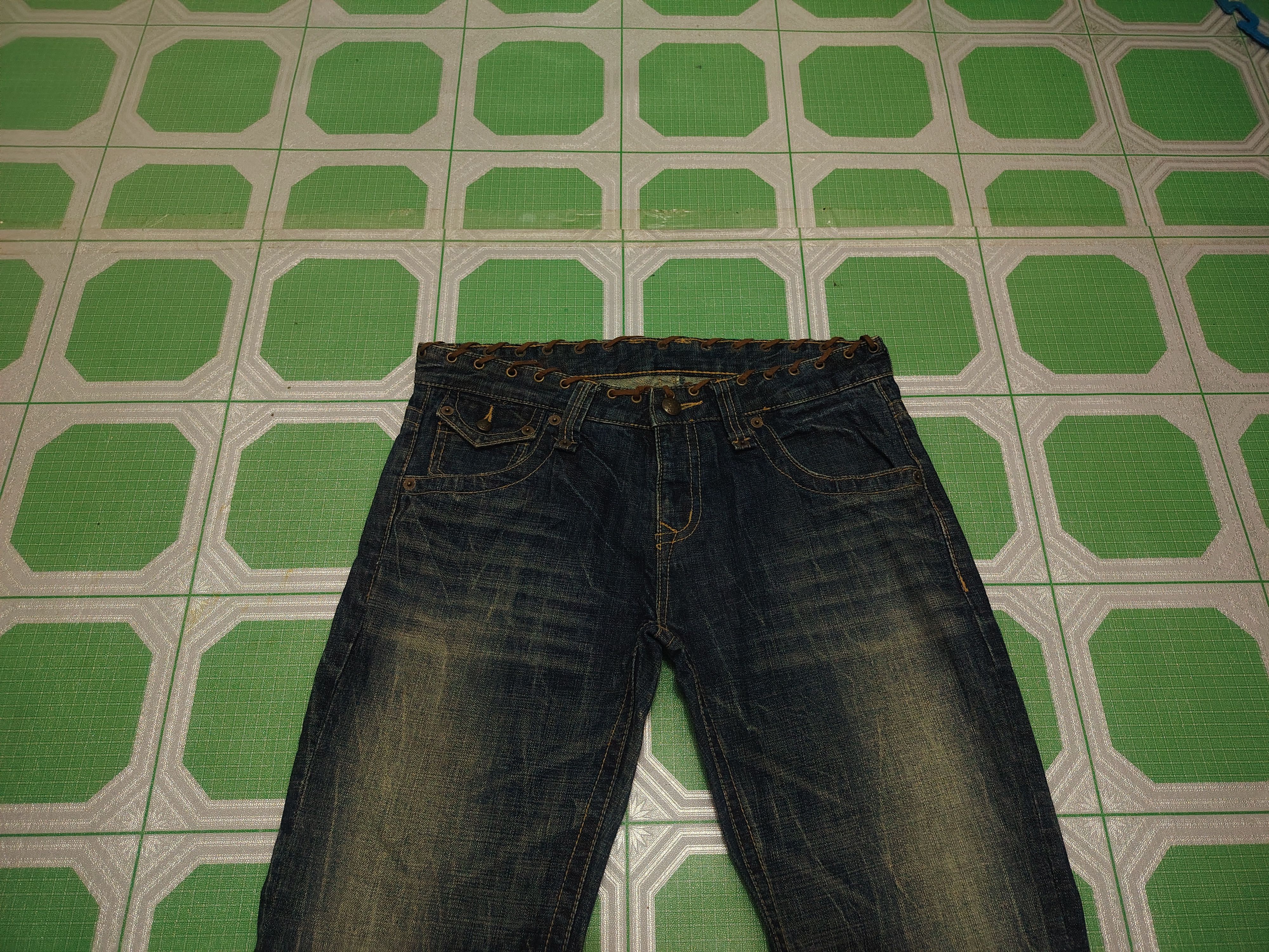 Who Decides War Japanese Army of no! Lace Waist & pocket Flared Jeans Size US 33 - 5 Thumbnail