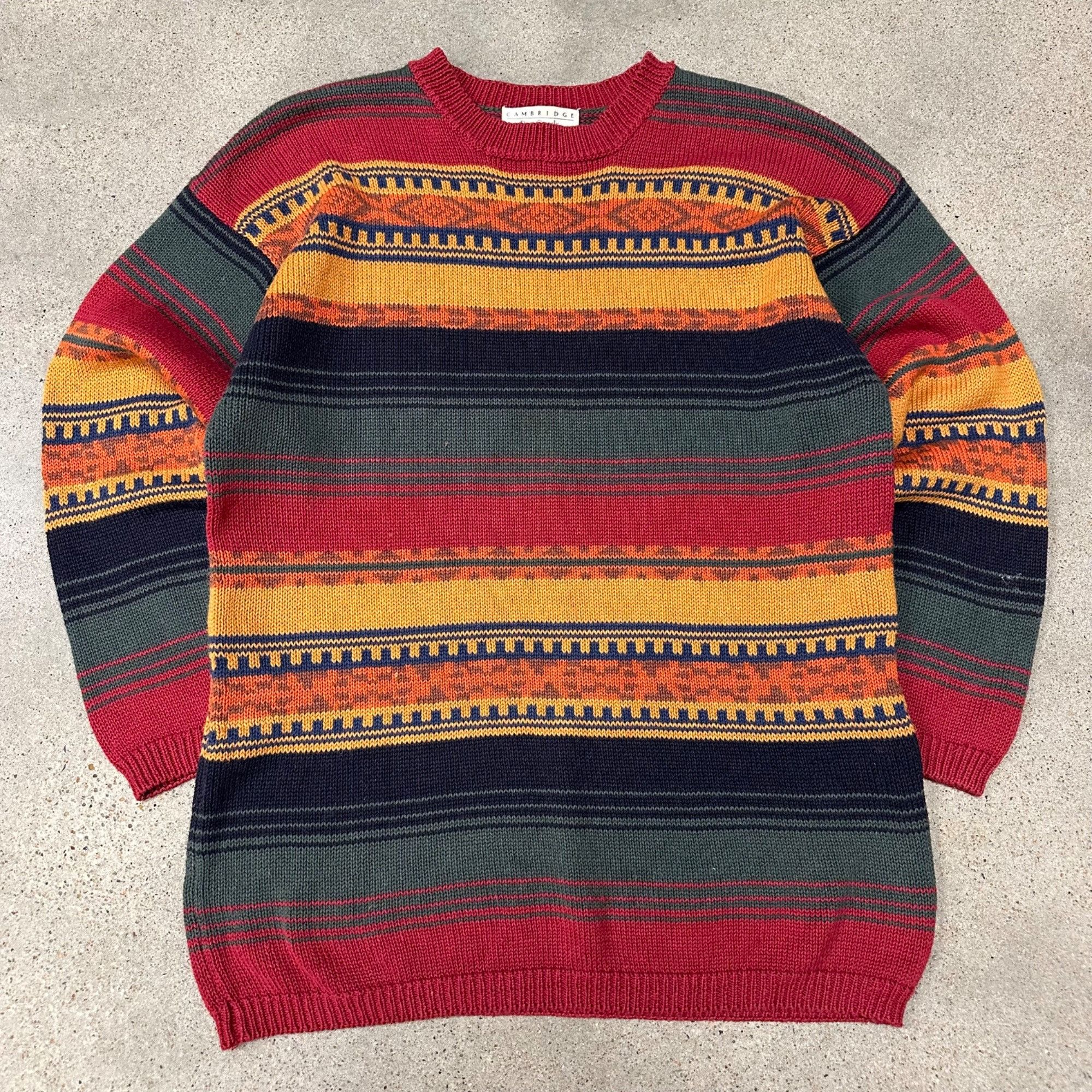 Vintage Vintage Unique Patterned Striped Knit Sweater Size M / US 6-8 / IT 42-44 - 1 Thumbnail