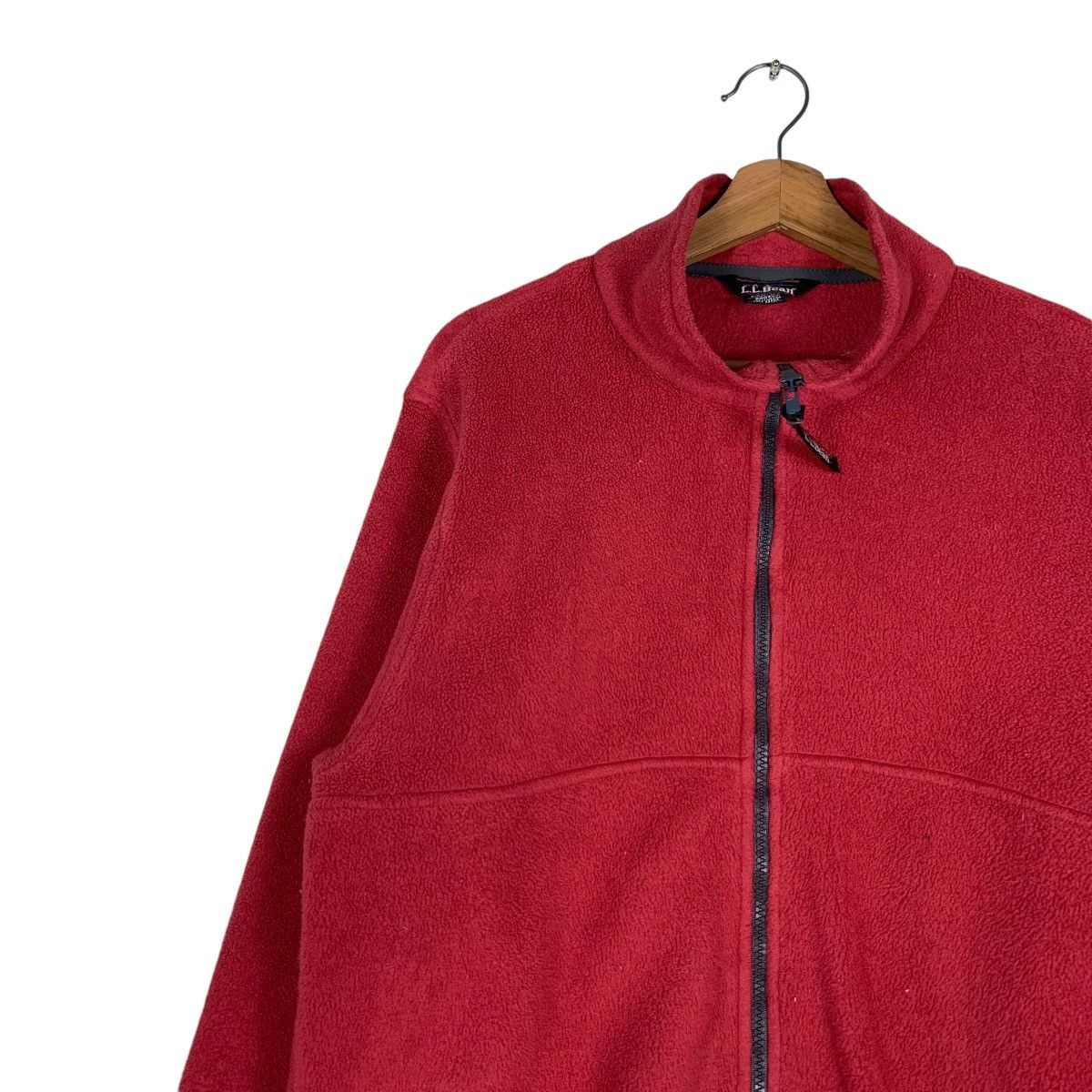 L.L. Bean 90’s L.L. BEAN Zipper Red Fleece Jacket #1358-C61 Size M / US 6-8 / IT 42-44 - 6 Thumbnail