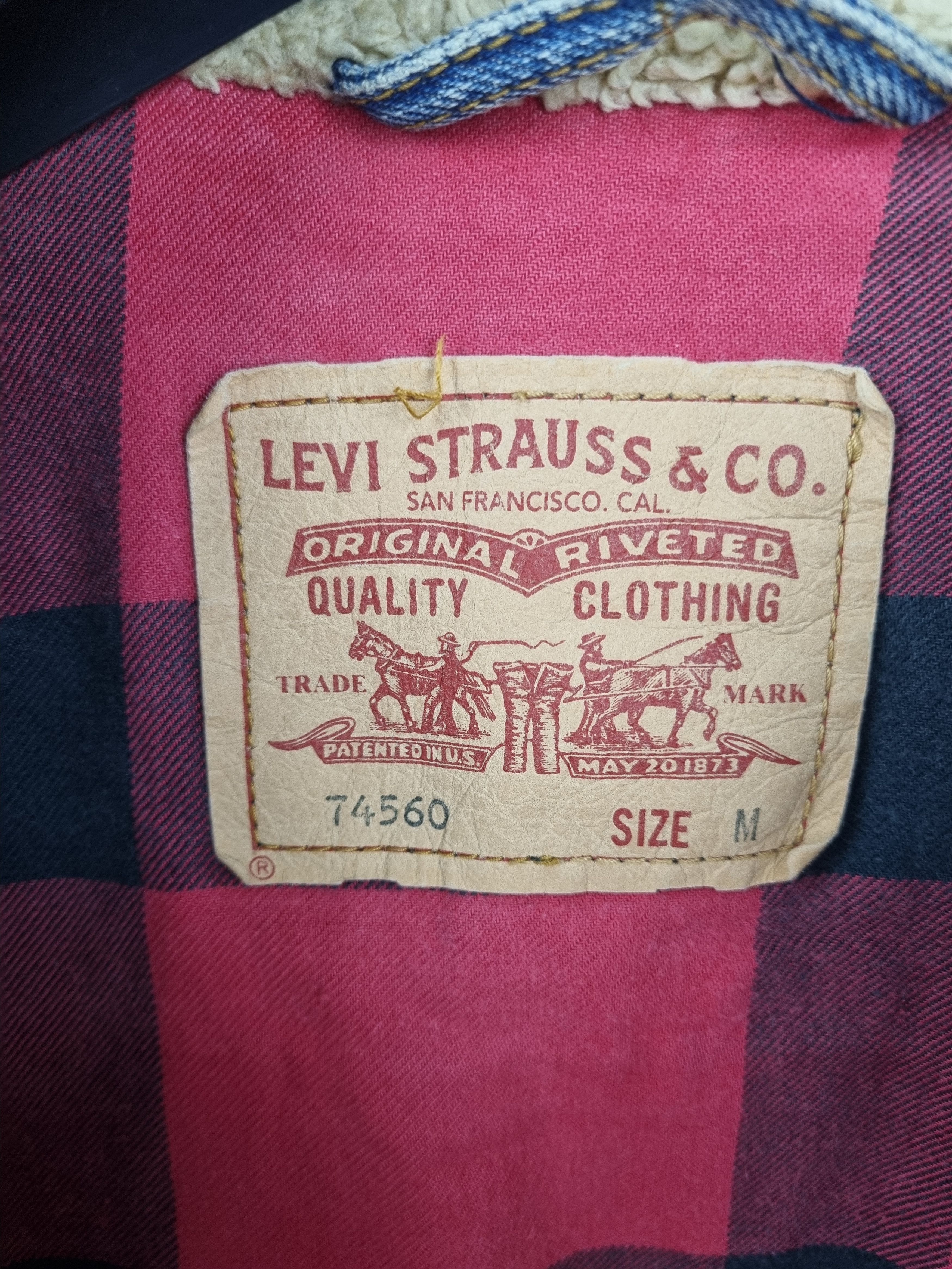Levi's × Levi's Vintage Clothing × Vintage Distressed Faded Dirty Levi's Plaid Inside Sherpa Collar Size US M / EU 48-50 / 2 - 5 Thumbnail