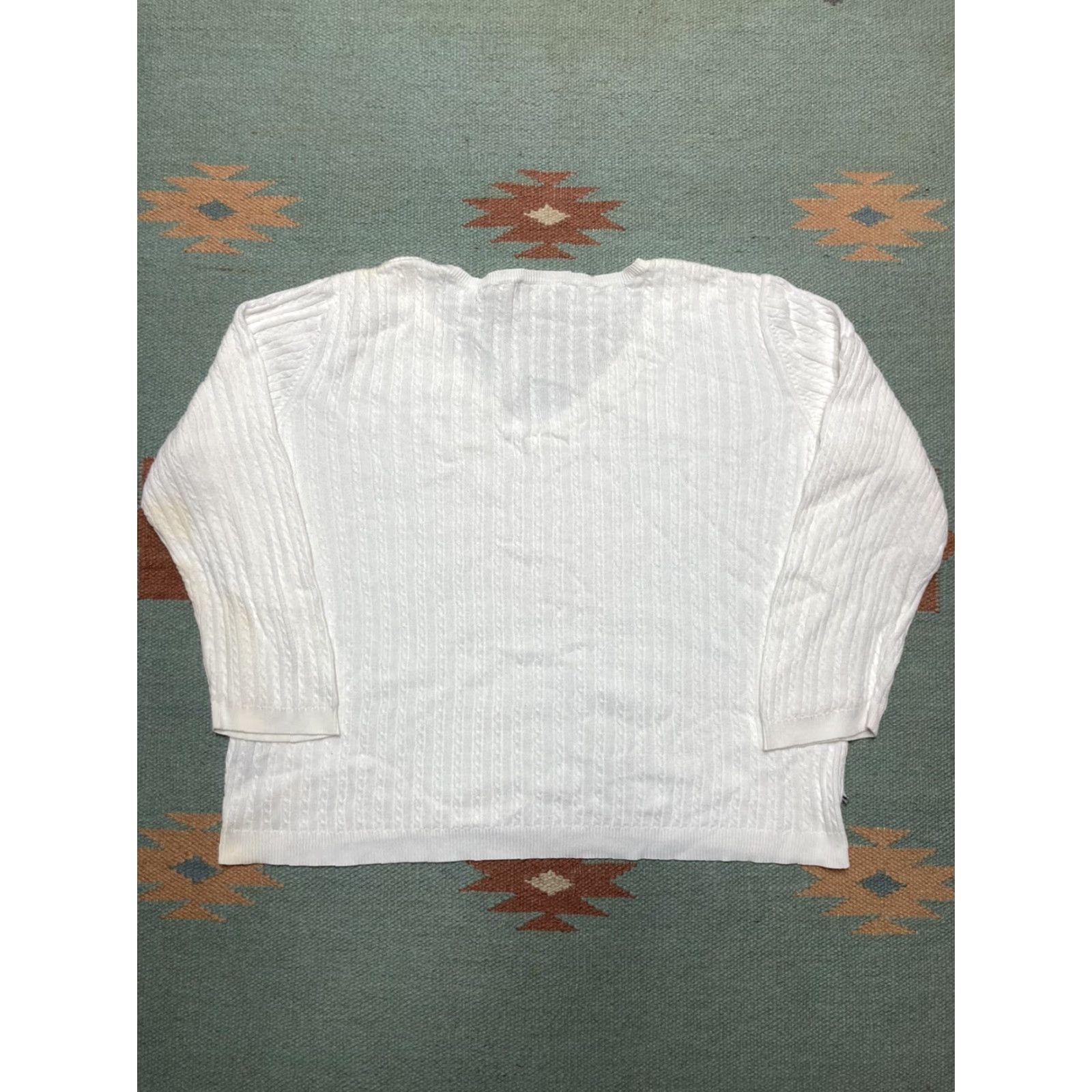 Ralph Lauren VINTAGE LRL Lauren Ralph Lauren Cable Knit Sweater Lightweight Cotton Women’s Large Shirt Pullover White Womens Size L / US 10 / IT 46 - 7 Thumbnail