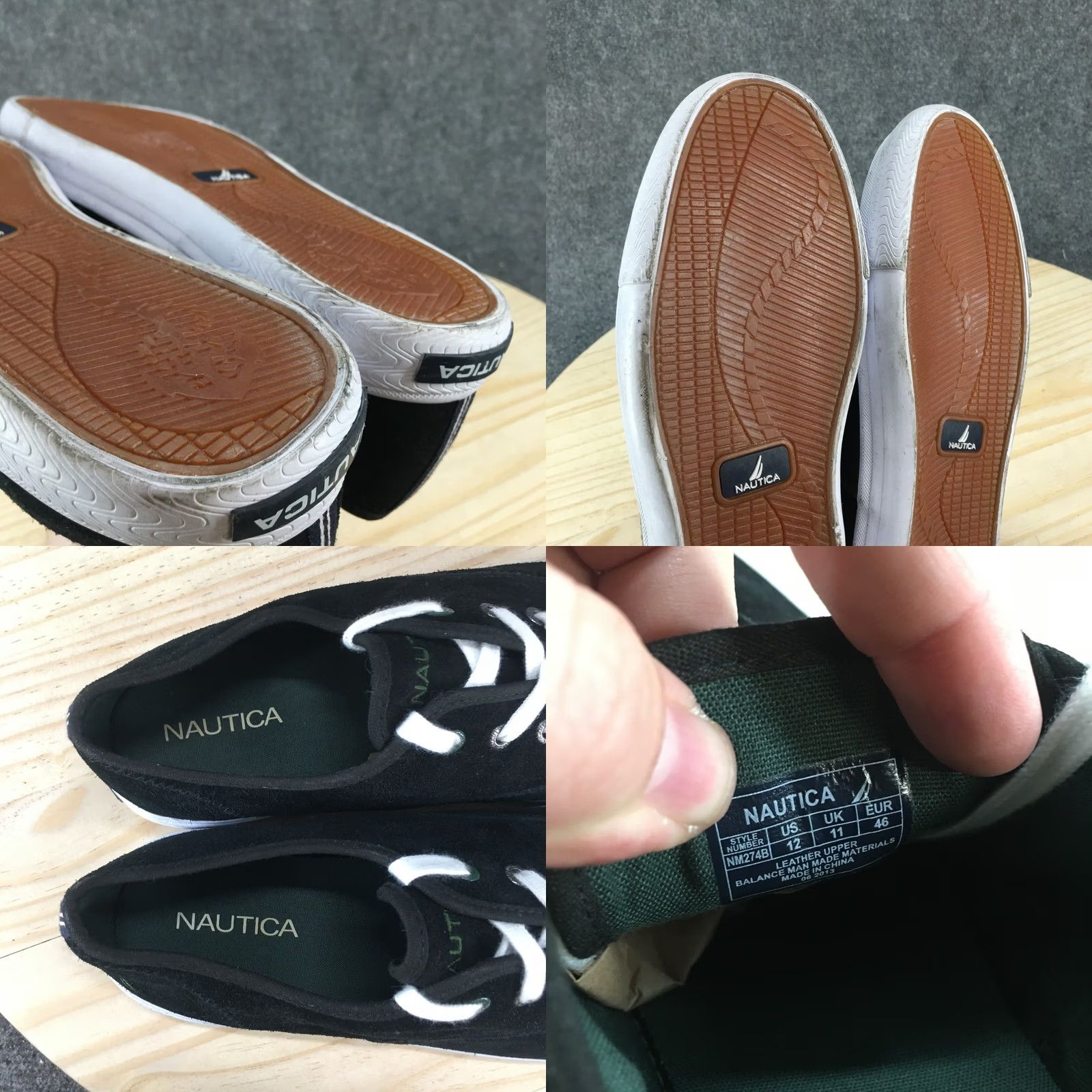 Nautica Nautica Shoes Mens 12 Sneakers Black Leather Low Top Round Toe Casual Comfort Mens Shoes Size US L / EU 52-54 / 3 - 10 Thumbnail