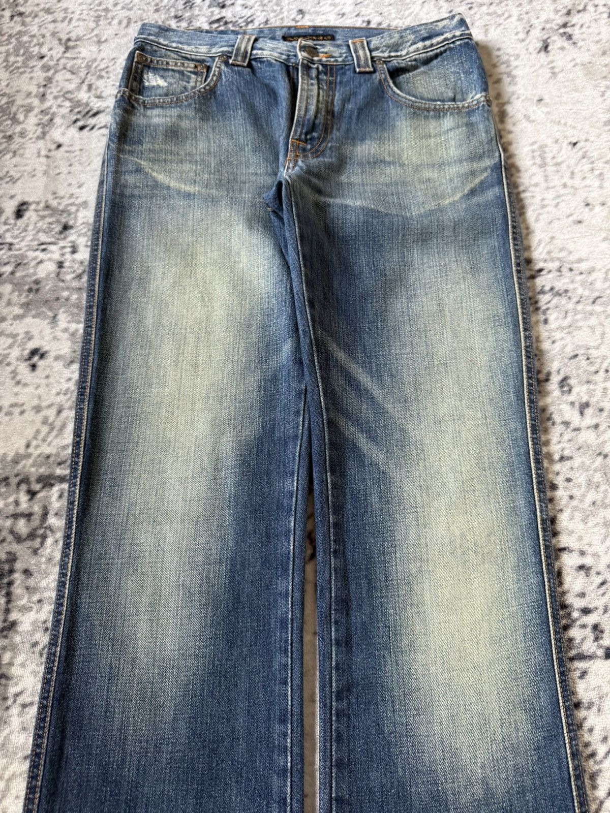 Nudie Jeans Vintage Nudie Low Slim Jim Indigo Thread Jeans Size US 30 / EU 46 - 3 Thumbnail