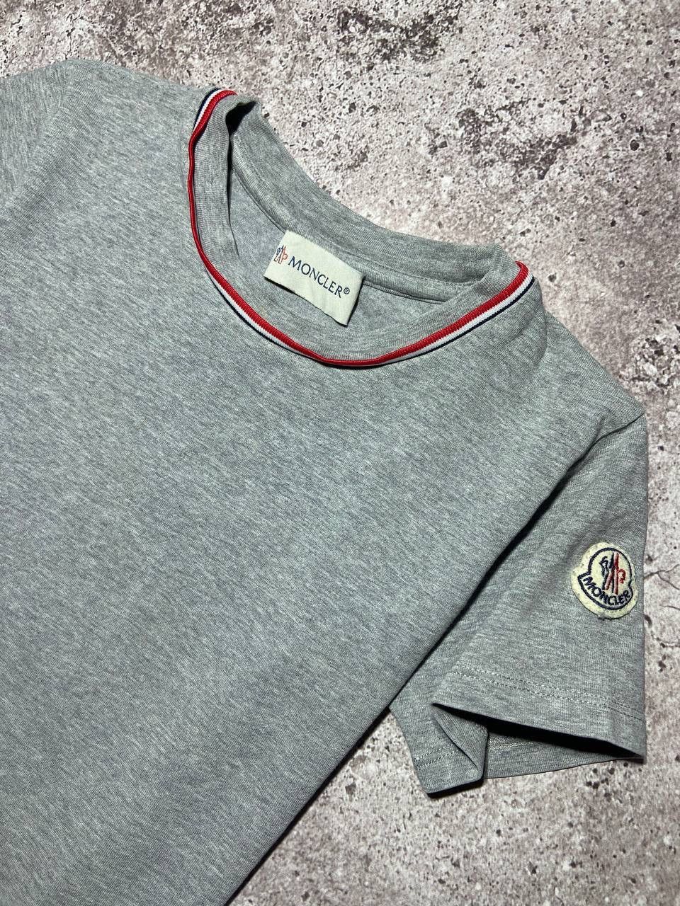 Moncler Moncler Kids Grey Melange T-Shirt with Tricolor Trim 4/104 Size US XXS / EU 40 - 3 Thumbnail