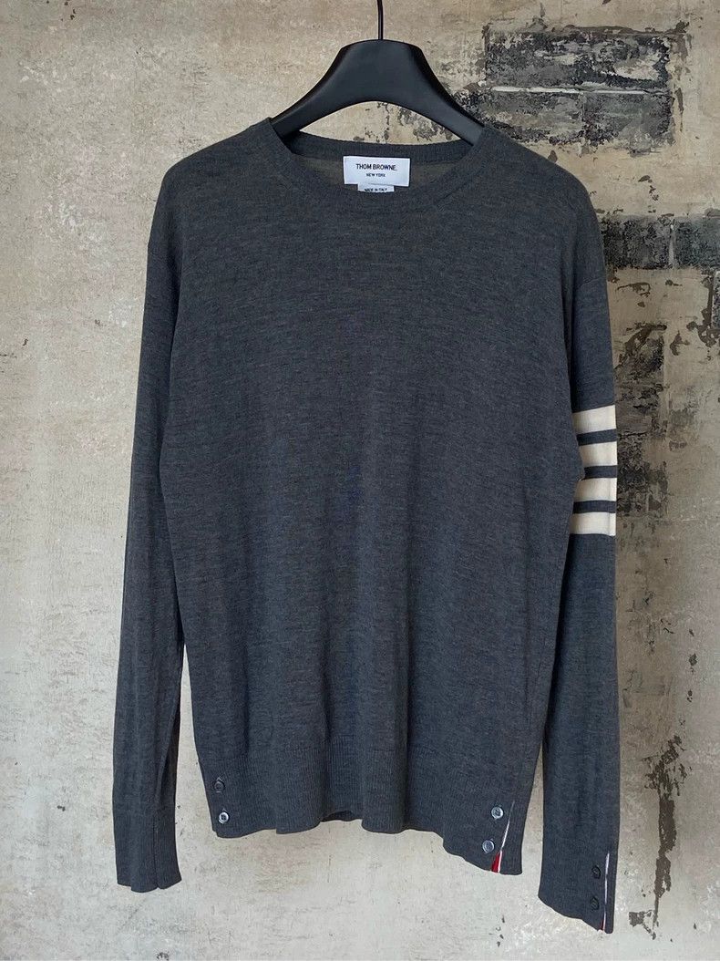Thom Browne THOM BROWNE Classic Grey All Wool T-Shirt 2502-Nextarrow Size US L / EU 52-54 / 3 - 1 Thumbnail