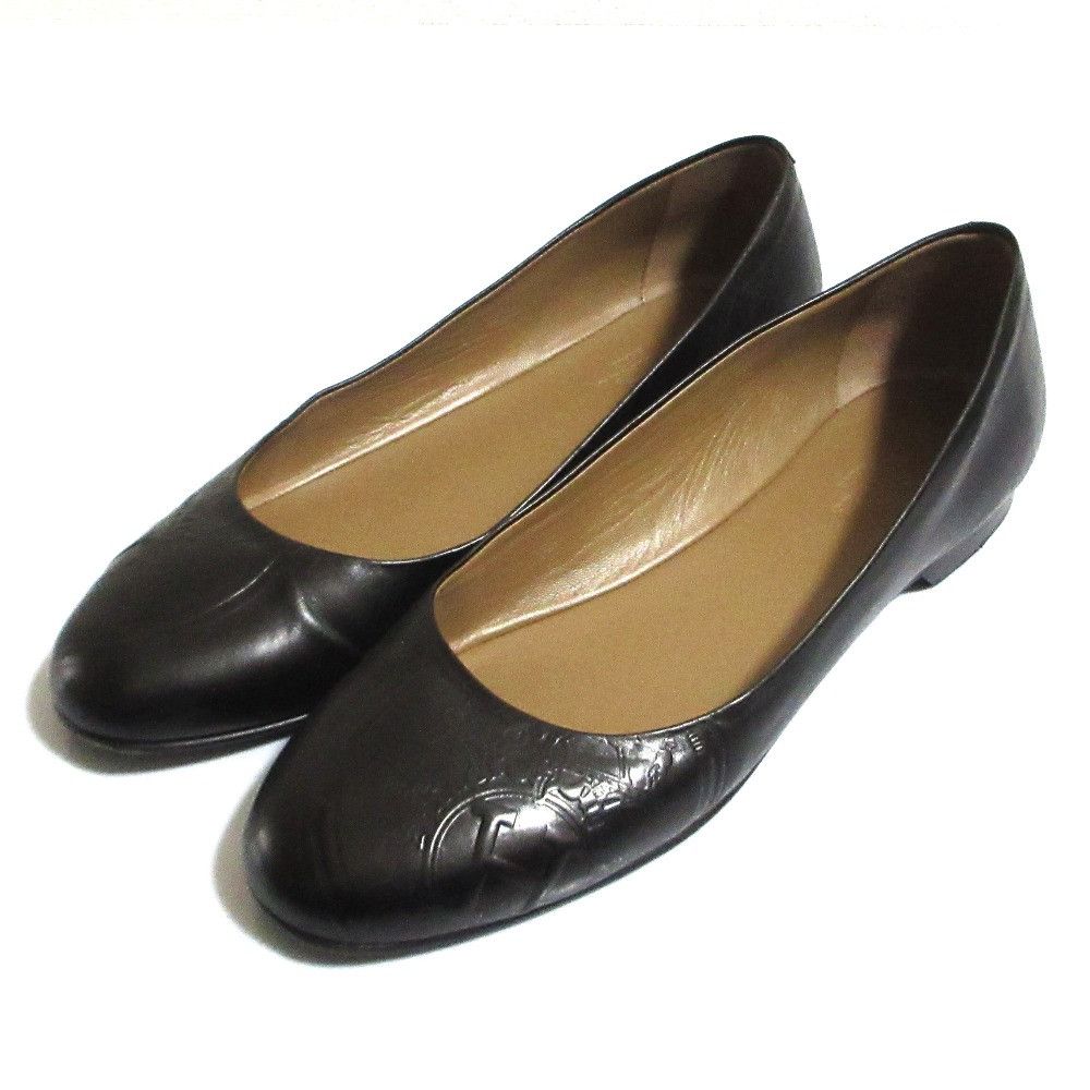 Hermes Hermes Hermes Ex Libris Embossed Calfskin Flats Leather Shoes DUTY FREE for USA Size ONE SIZE - 1 Thumbnail
