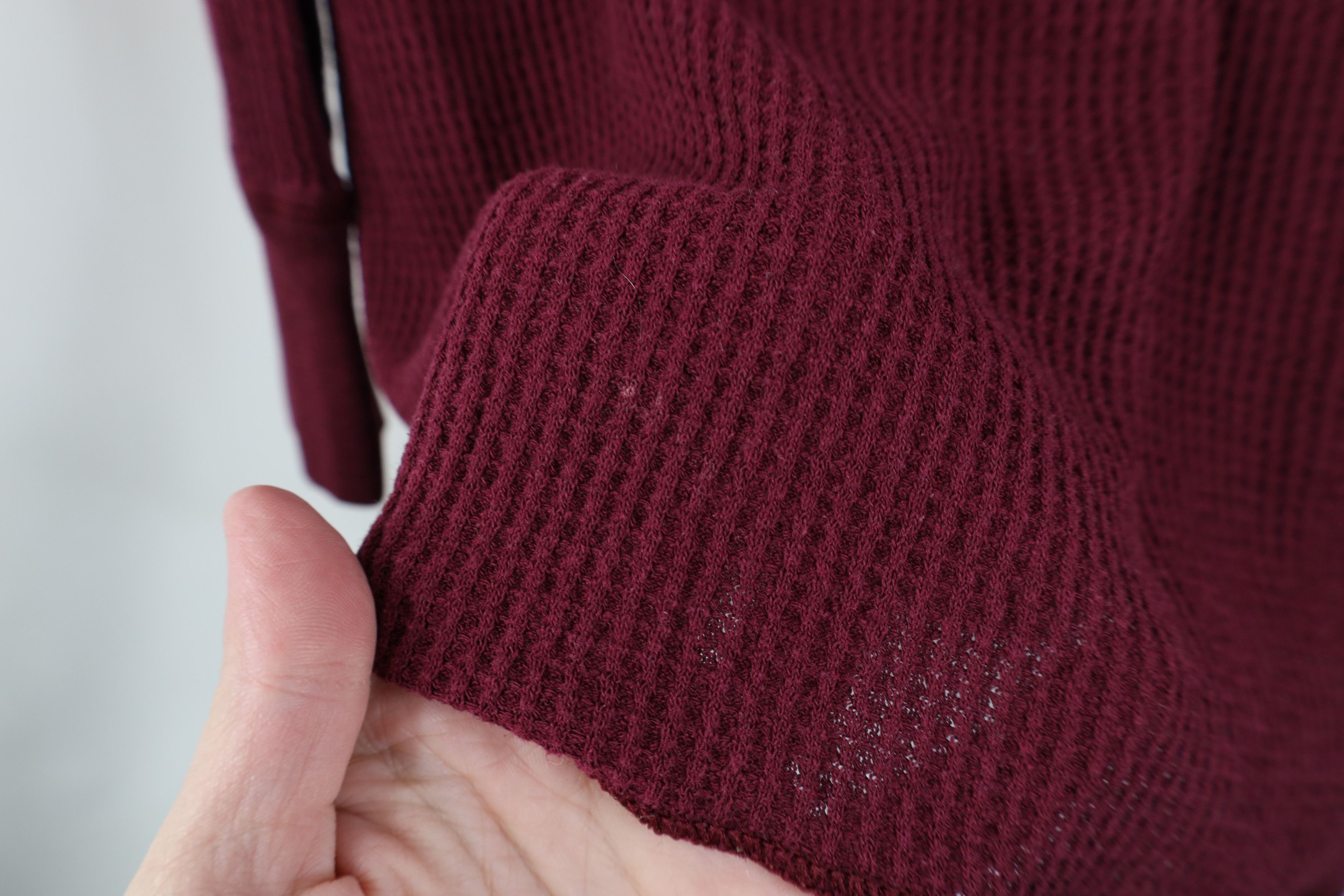 Vintage Vintage 70s Streetwear Waffle Knit Henley T-Shirt Red USA Size US L / EU 52-54 / 3 - 13 Thumbnail
